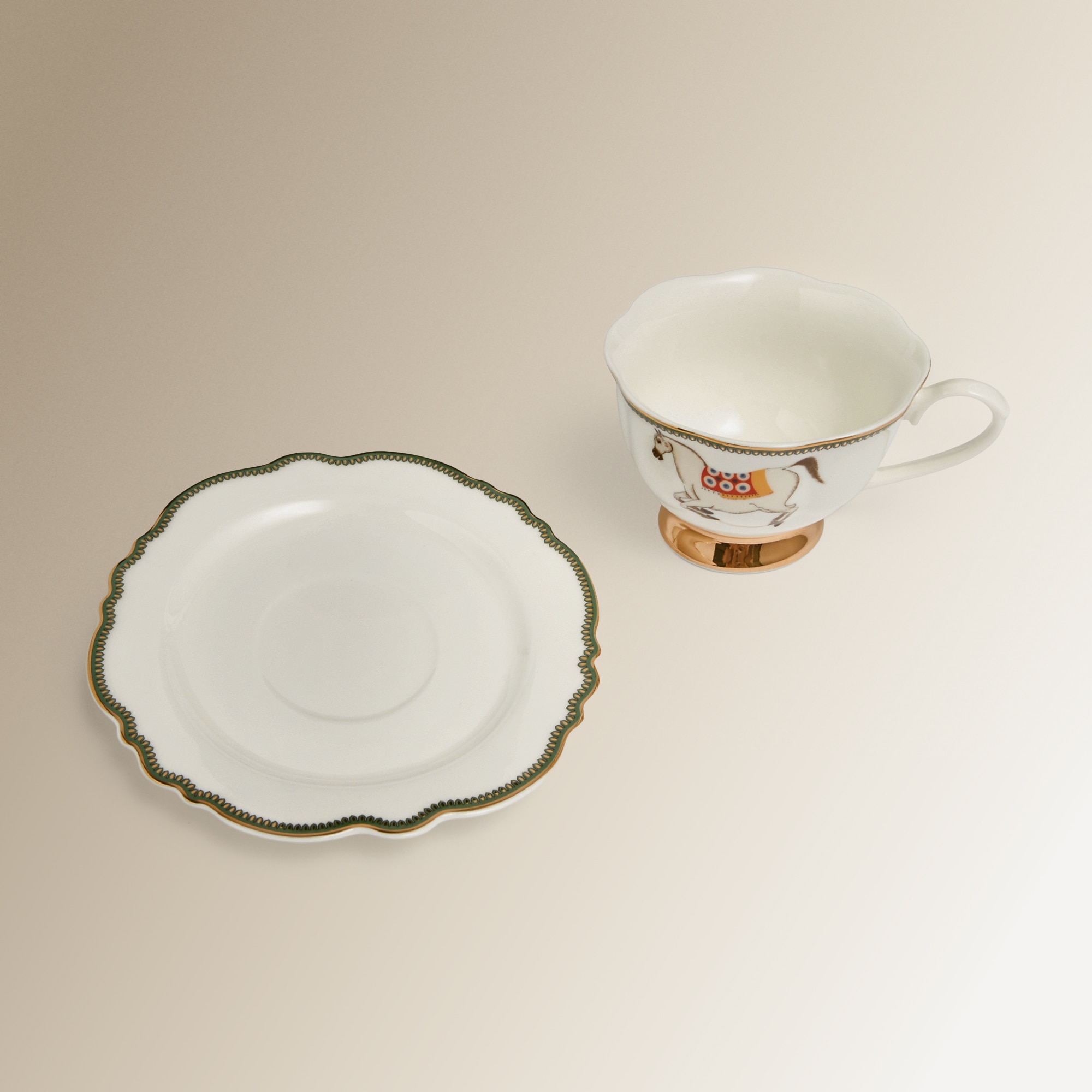 Chávena de chá com prato Pérsia Branco-3