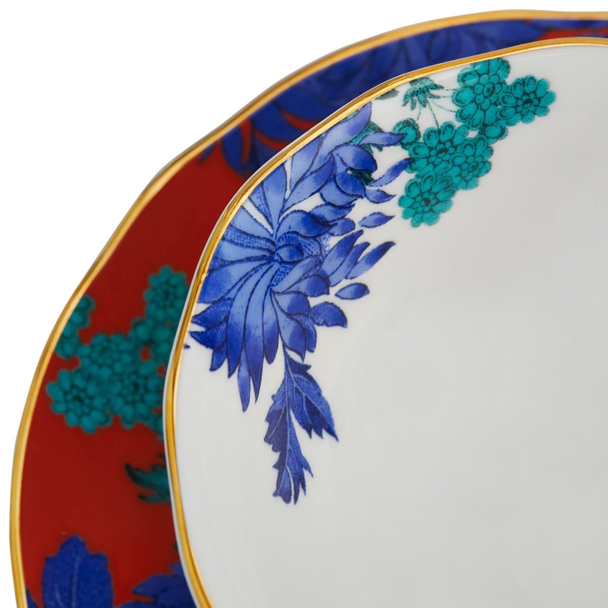 Chávena de Chá com Prato Wonderlust Golden Parrot Multicolor-3