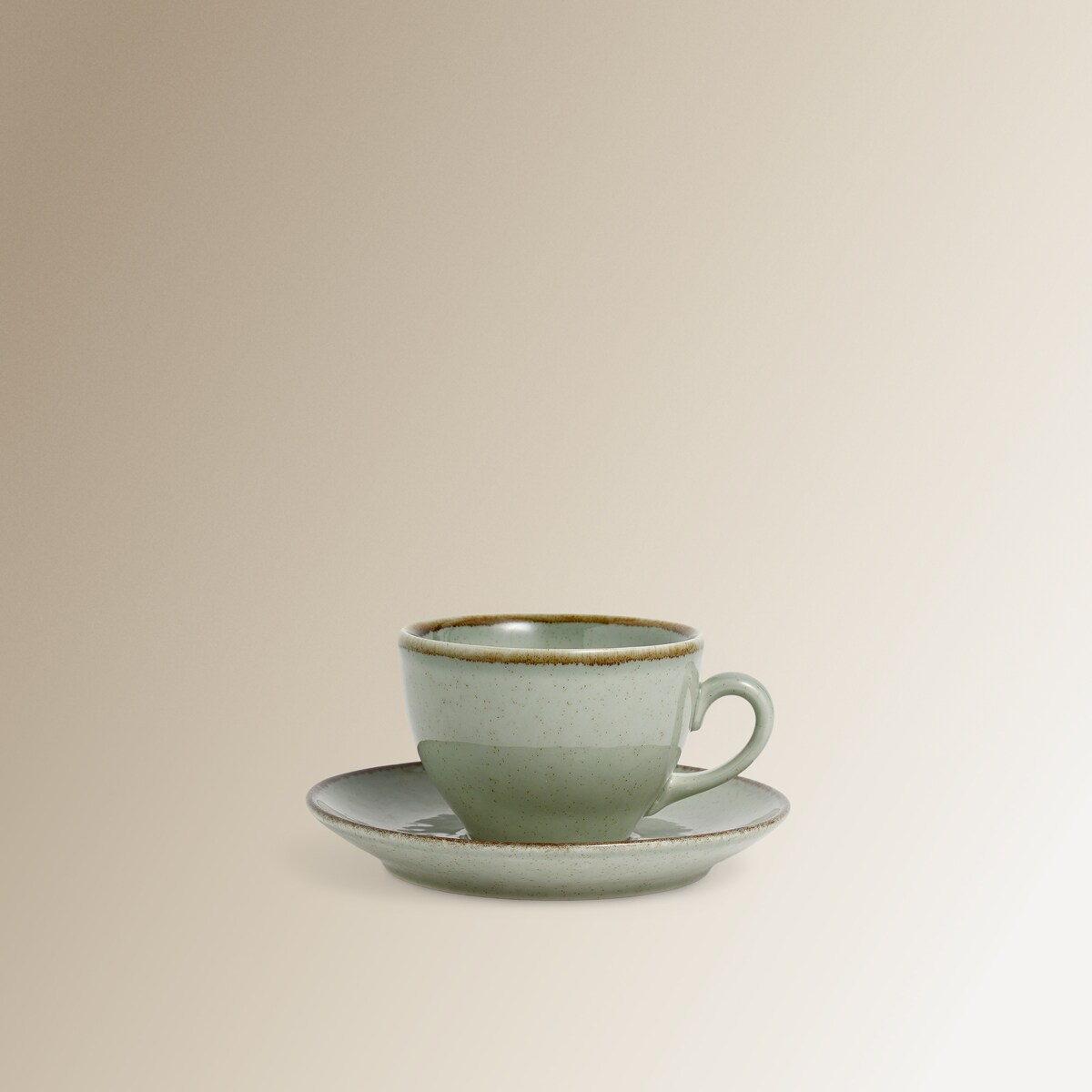 Conjunto de 4 Chávenas de Chá com Pratos Coimbra - Verde Verde Água-2