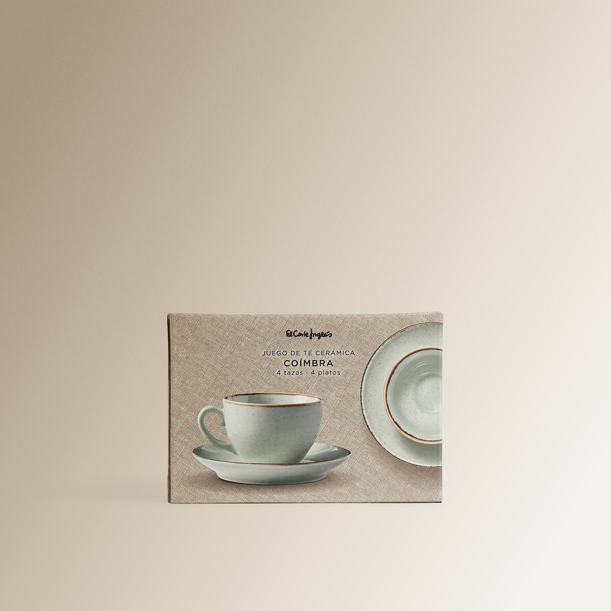 Conjunto de 4 Chávenas de Chá com Pratos Coimbra - Verde Verde Água-3