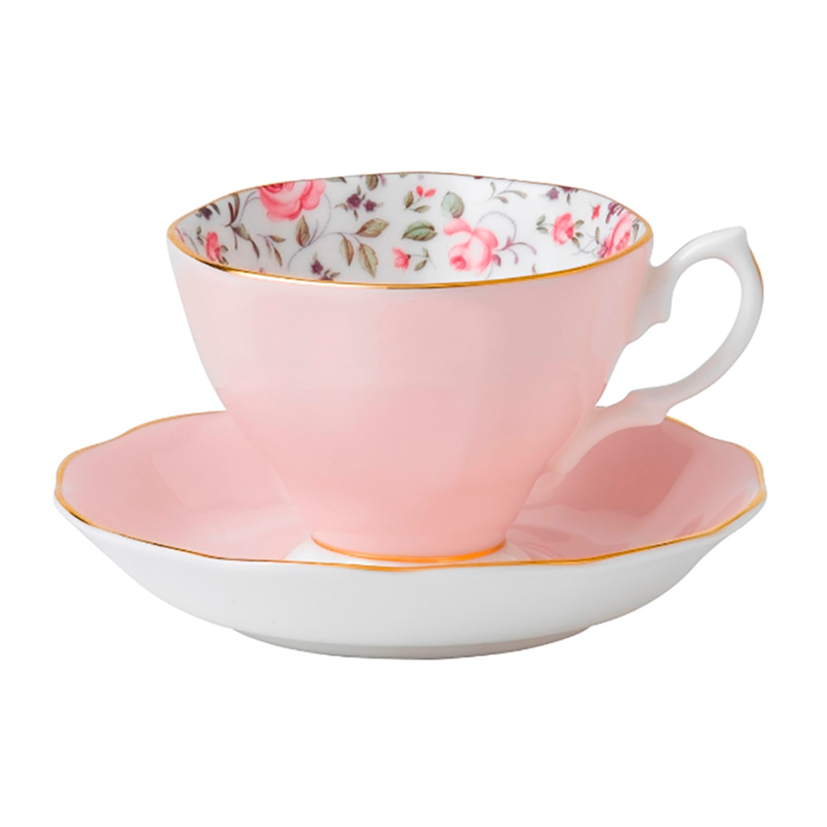 Chávena de chá com prato Rose Confetti Royal Albert Rosa-1
