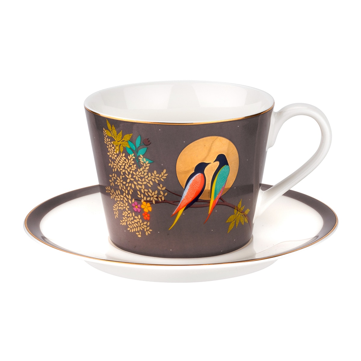 Chávena de Chá com Pires Sara-Miller Chelsea - Cinzento-Escuro Multicolor-1