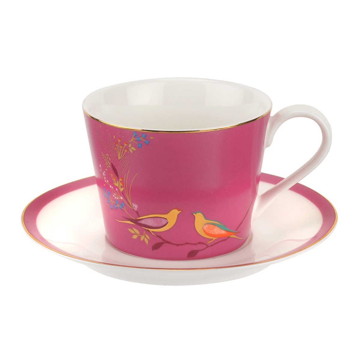Chávena de Chá com Pires Sara-Miller Chelsea - Rosa Multicolor-1