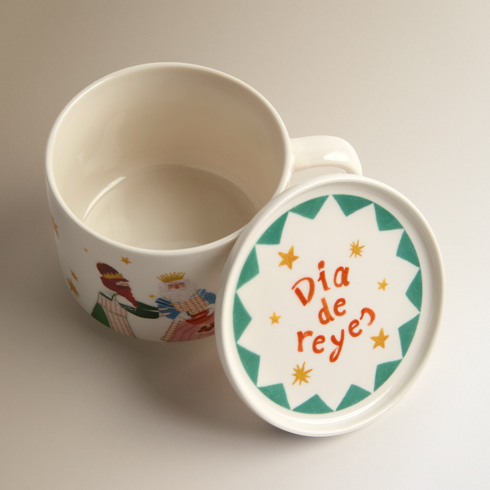 Chávena de Chá com Prato Reis Magos Natal Multicolor-3