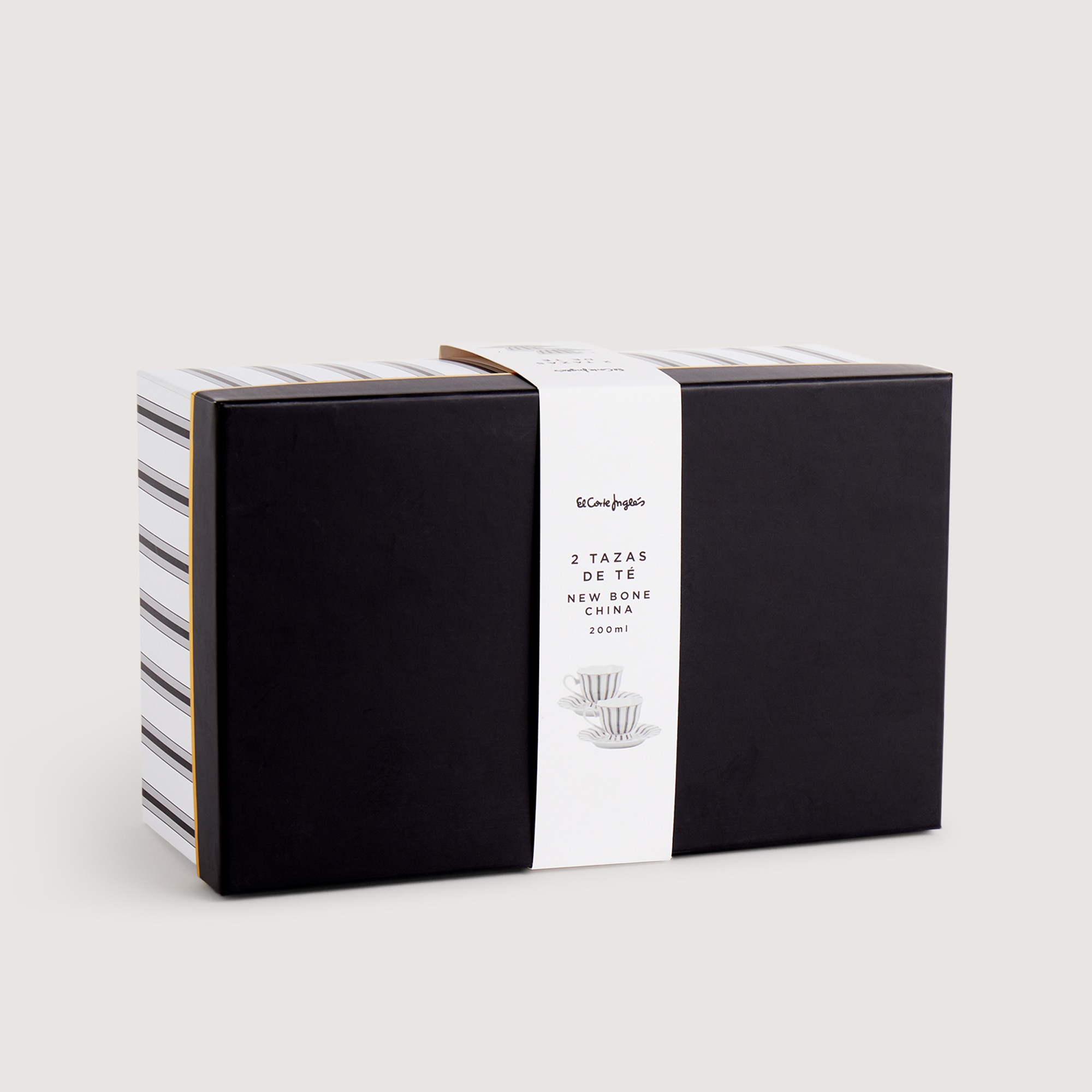 Conjunto de 2 Chávenas de Chá com Prato Hélice Preto-6