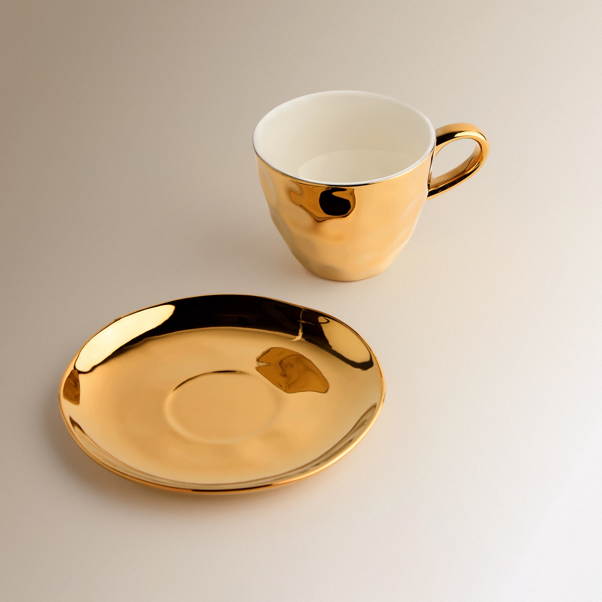 Conjunto de 2 Chávenas de Chá com Prato Organic - Dourado Cinzento-3