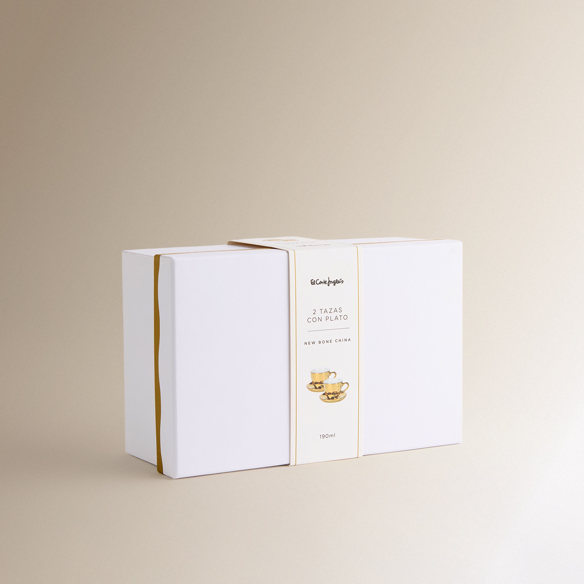 Conjunto de 2 Chávenas de Chá com Prato Organic - Dourado Cinzento-5