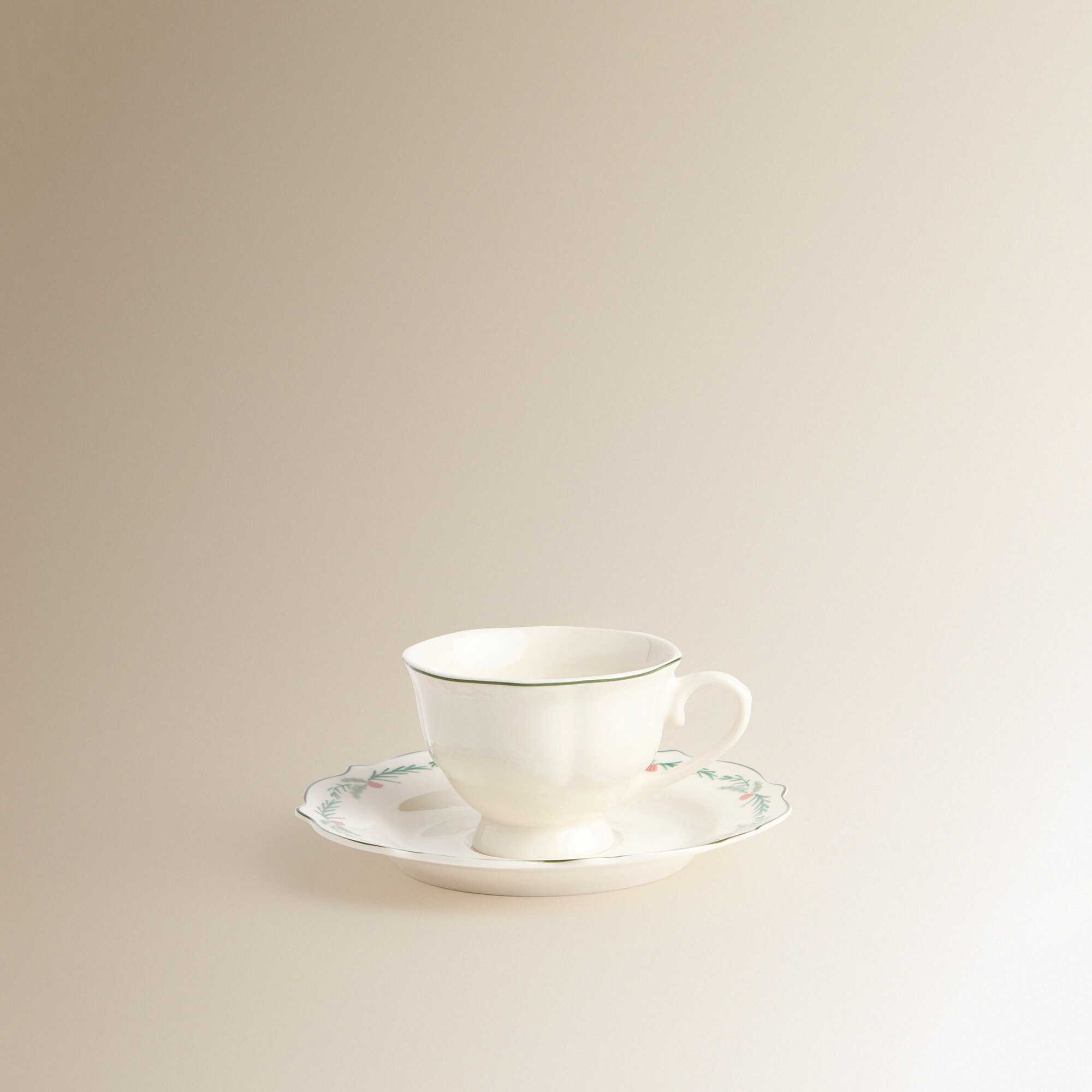 Taza con plato Árbol Navidad Verde-2