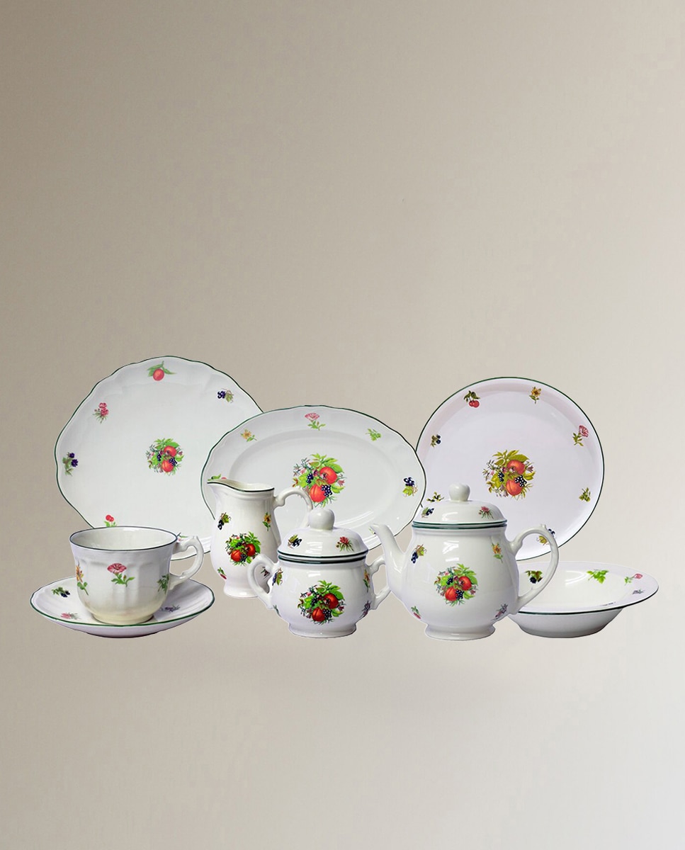 Conjunto de chá por peças Flores e Frutas 1
