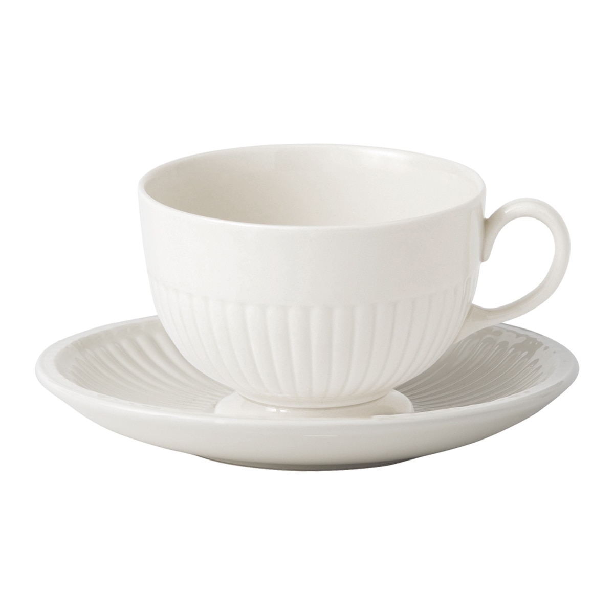 Chávena de pequeno-almoço com prato Edme Wedgwood Branco-1