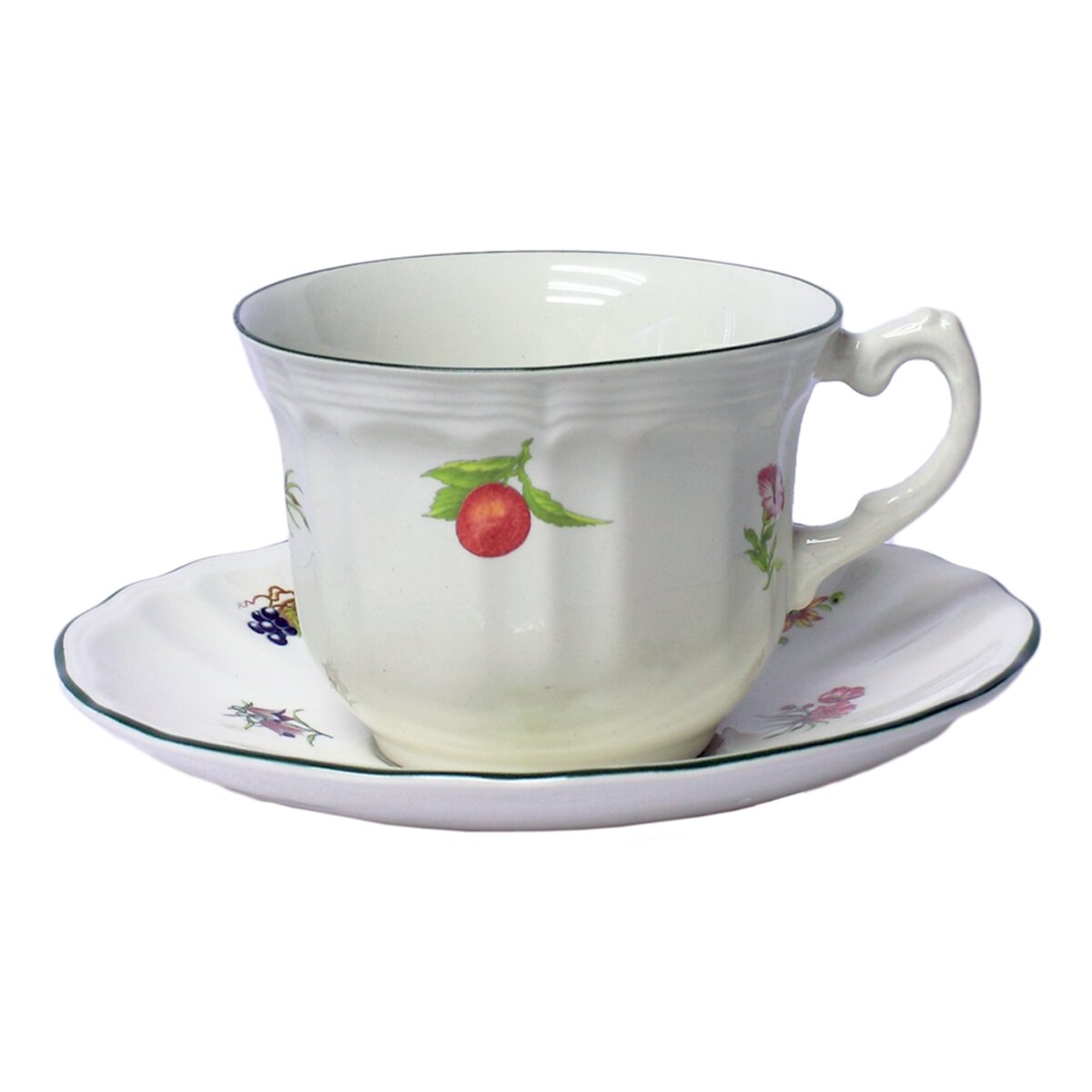 Imagem 0 de Chávena de pequeno-almoço com prato Flores e Frutas San Claudio