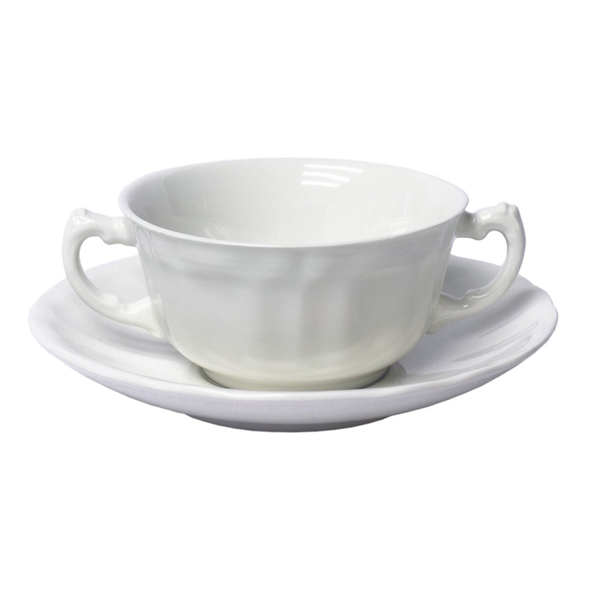 Chávena de consomé com prato Naranco Blanco San Claudio Multicolor-1