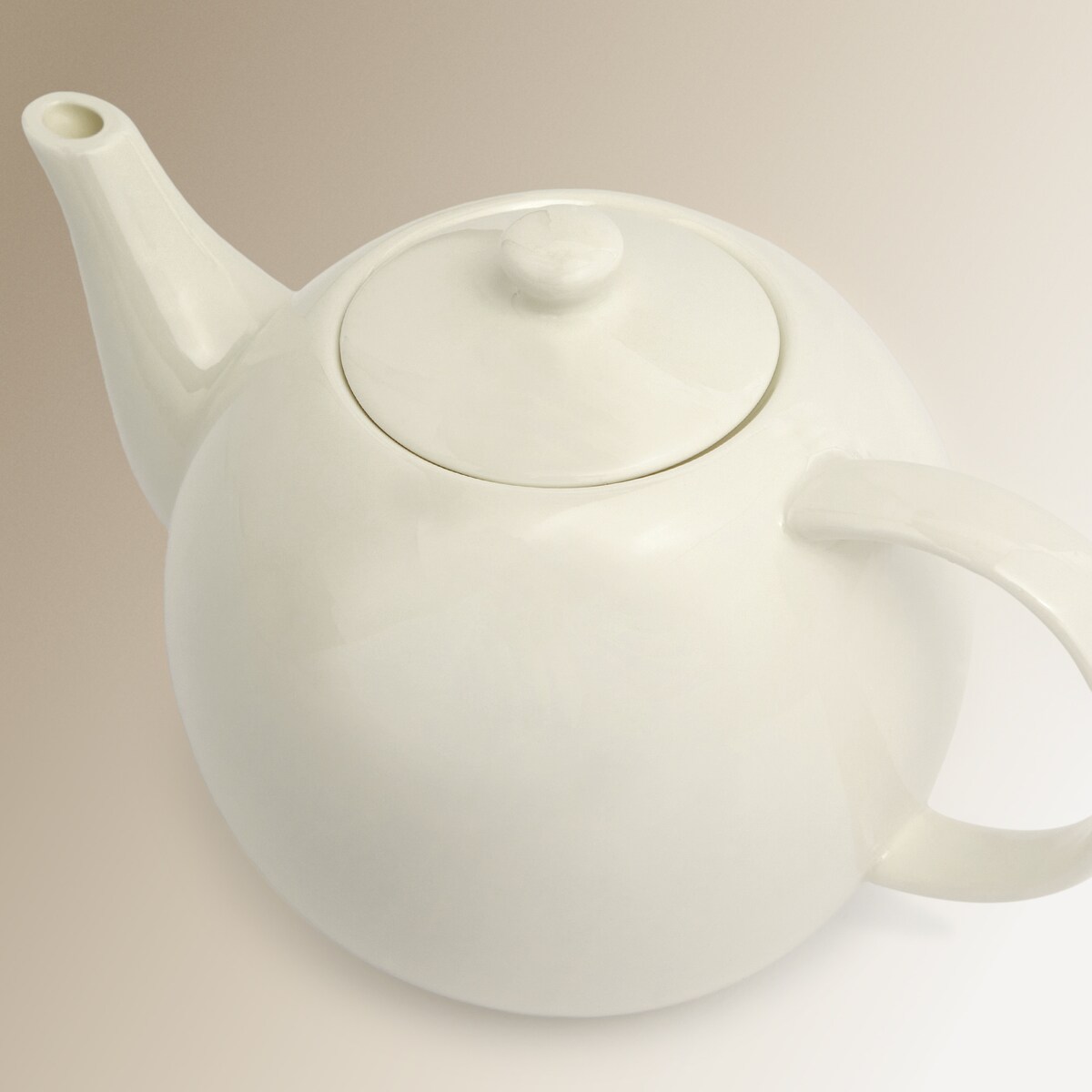 Chaleira redonda Bone China Essential El Corte Inglés Branco-3