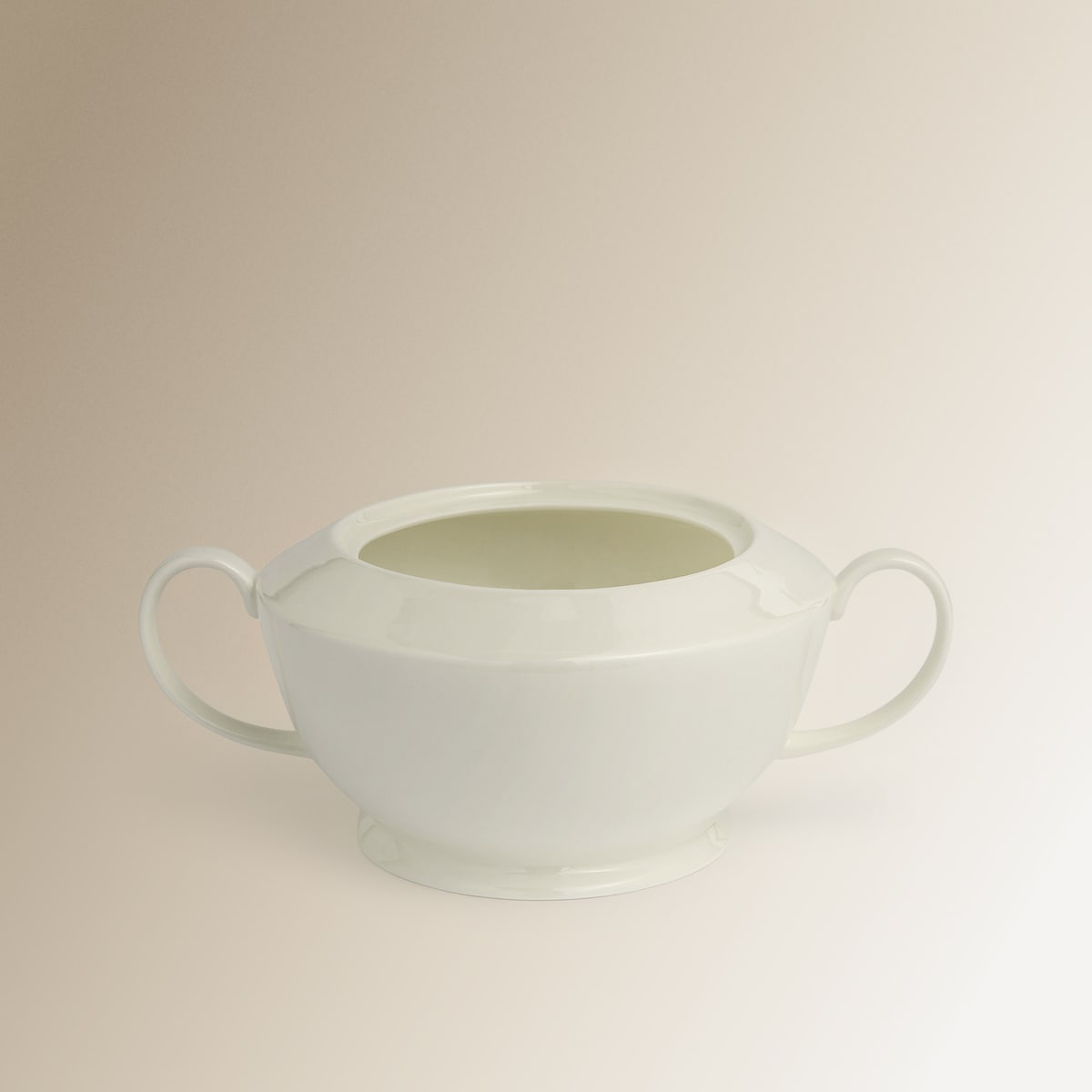 Terrina de sopa redonda Bone China Essential El Corte Inglés Branco-4