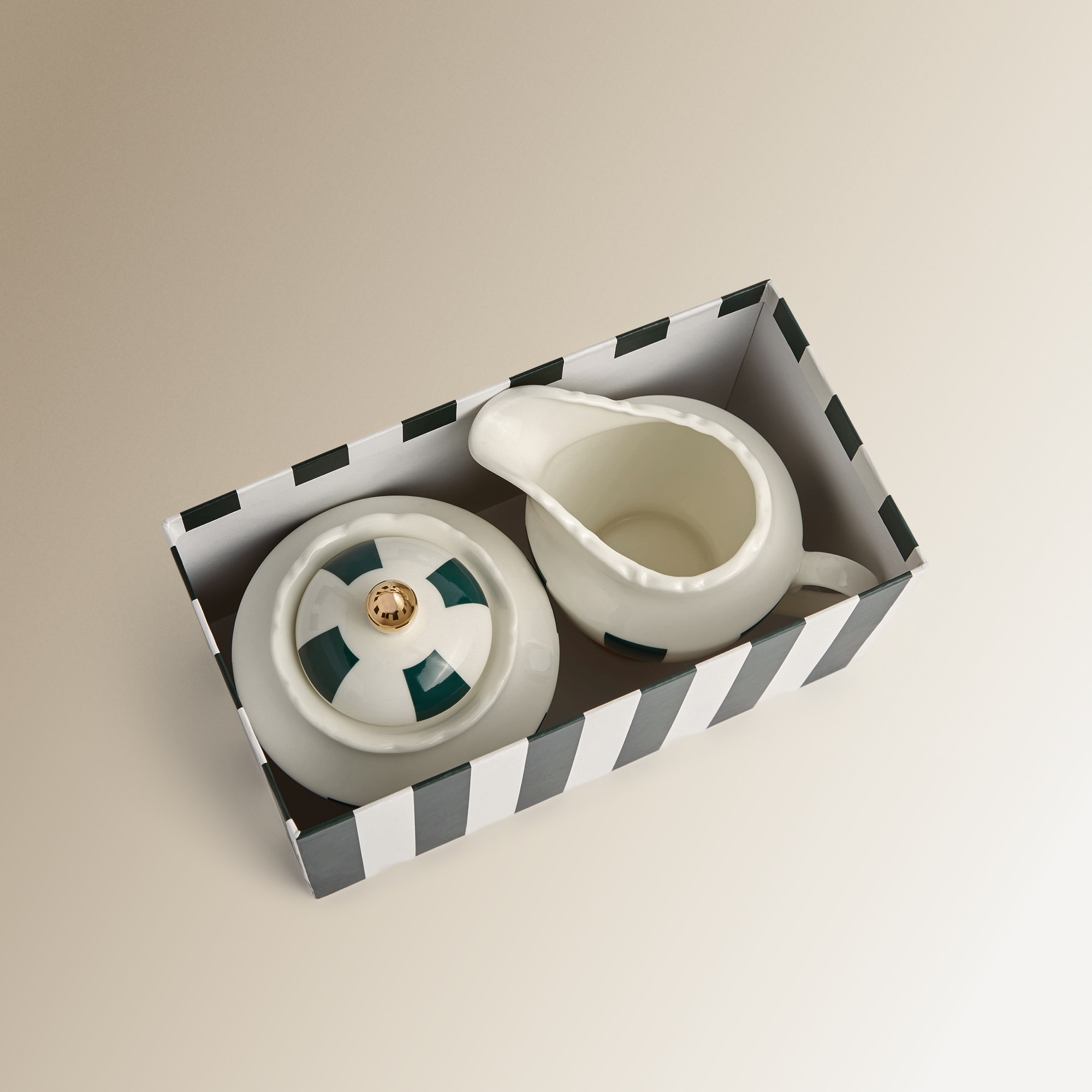 Conjunto de Açucareiro e Leiteira Persia Verde-escuro-8