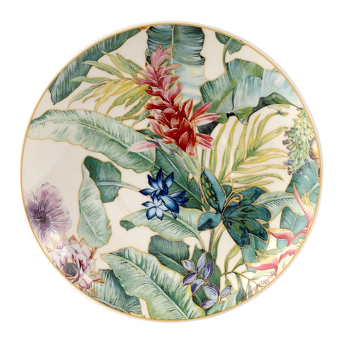 Chávena de chá com prato Flor Tropical El Corte Inglés Multicolor-3