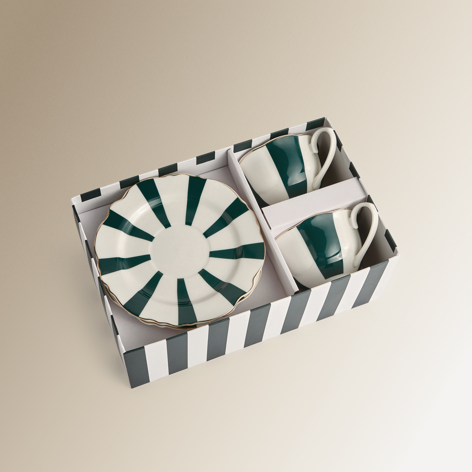 Conjunto de 2 Chávenas de Chá com Prato Persia Verde-escuro-5