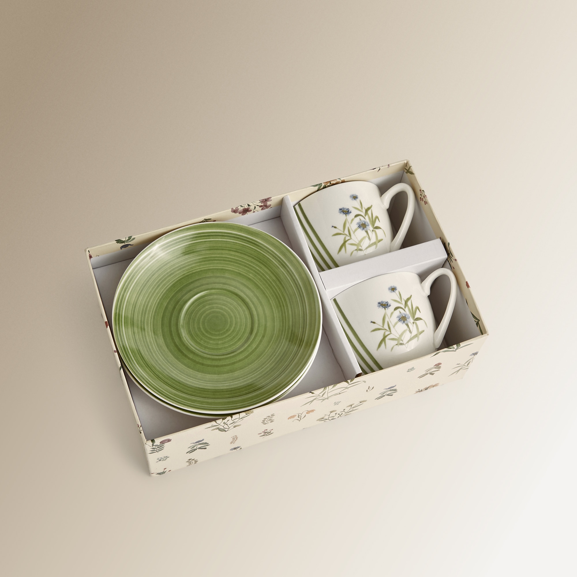 Conjunto de 2 Chávenas de Chá com Prato Ledbury Verde-5