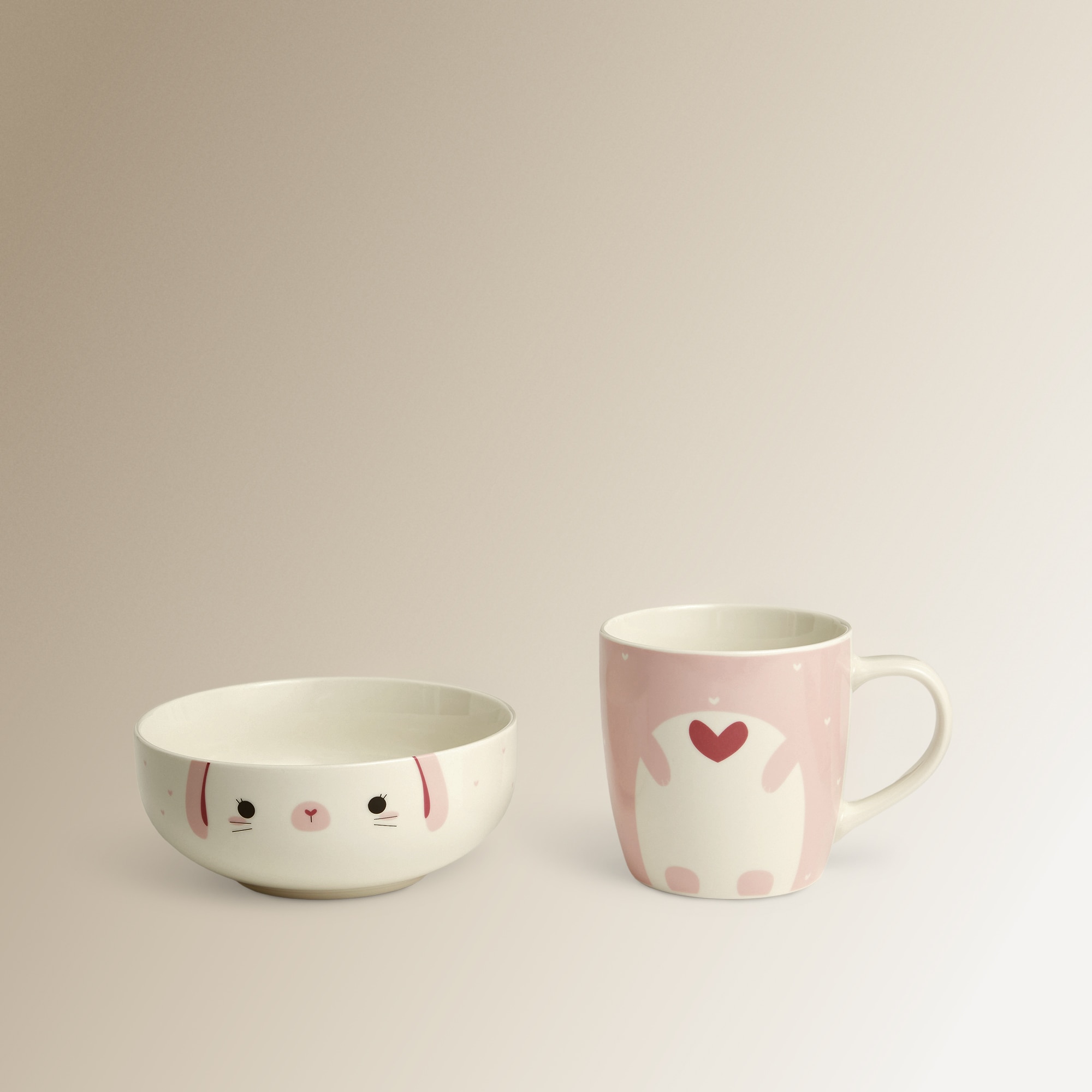 Set de regalo taza y bowl Rabbit Basics El Corte Inglés Rosa-2