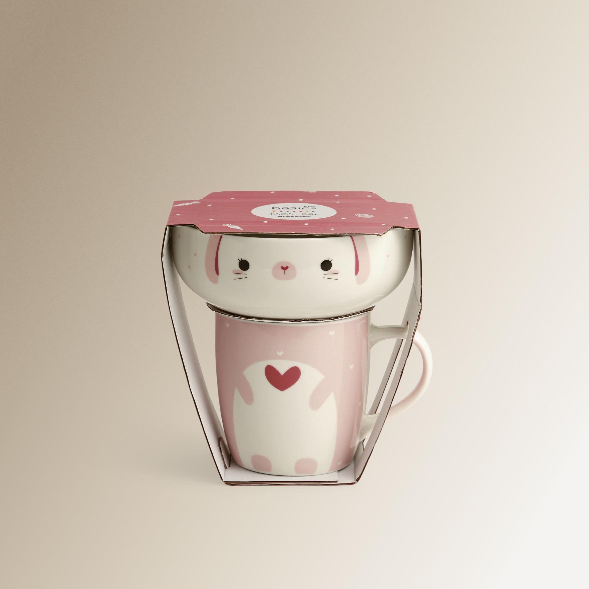 Set de regalo taza y bowl Rabbit Basics El Corte Inglés Rosa-5