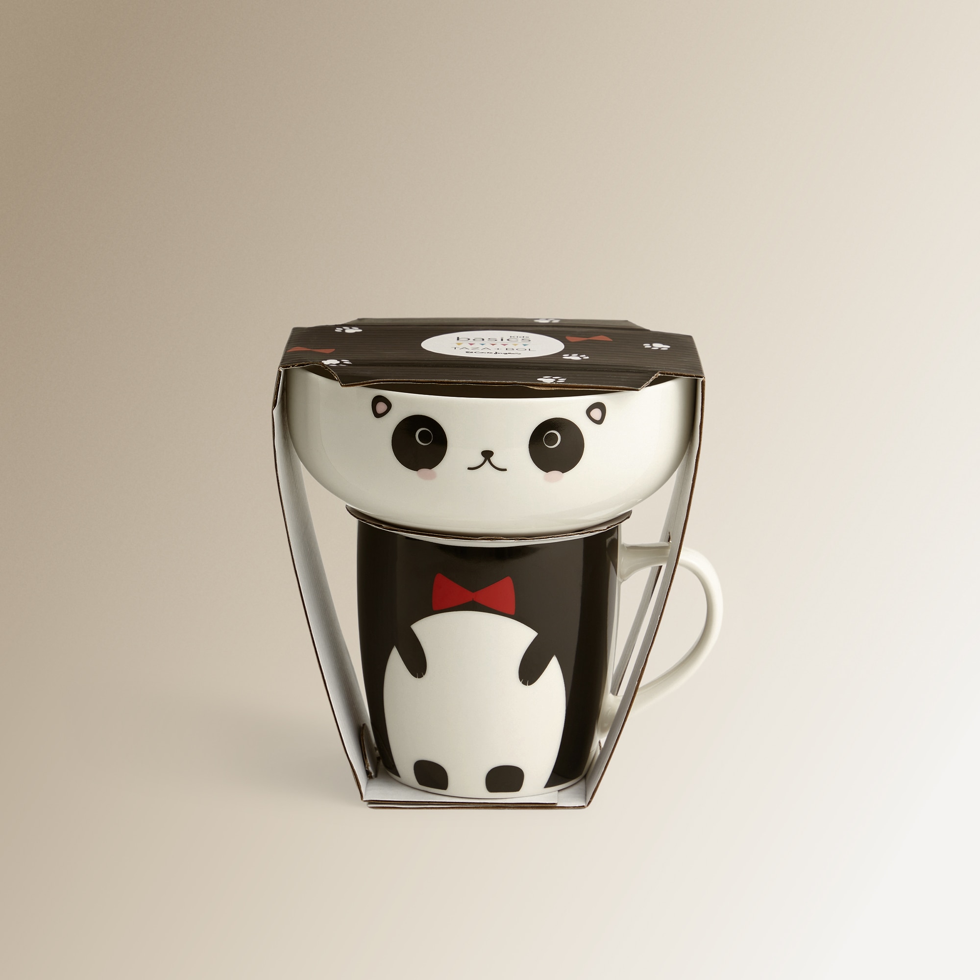 Set de regalo taza y bowl Panda Basics El Corte Inglés Negro-5
