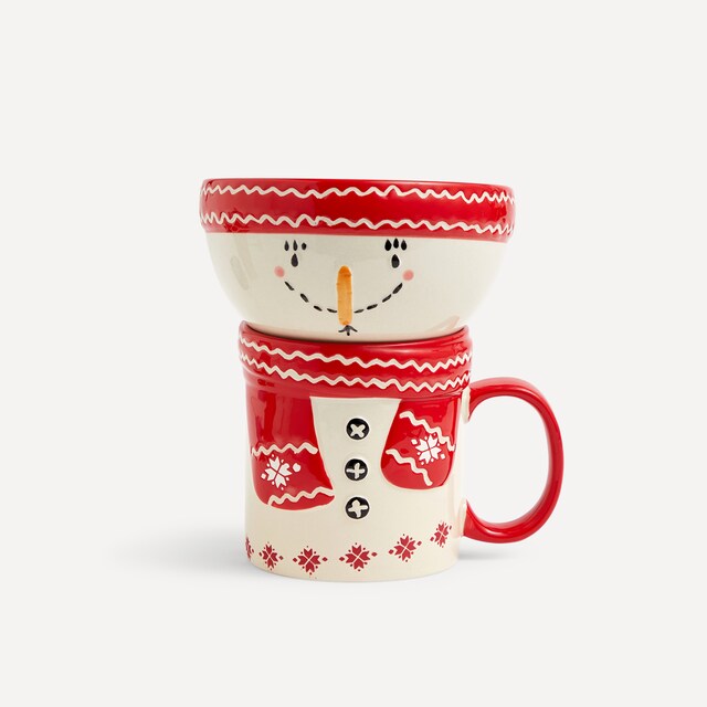 Imagen 0 de Set de regalo taza y bowl Muñeco Navidad Basics El Corte Inglés