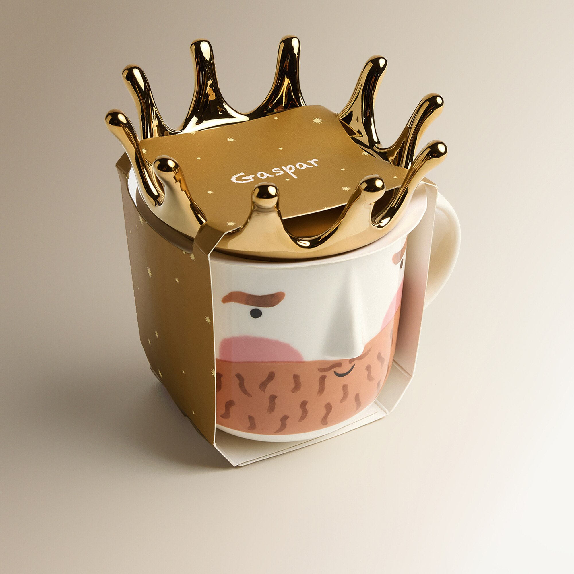 Taza mug Rey Gaspar Corona Navidad Oro-6