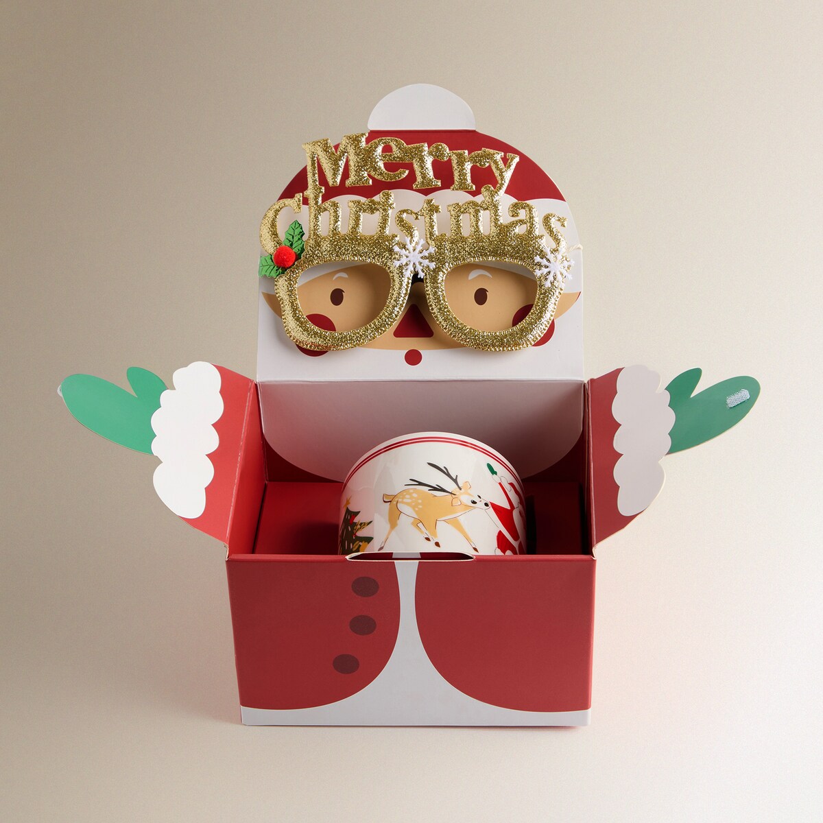 Taza mug Papa Noel Happy Navidad Rojo-5