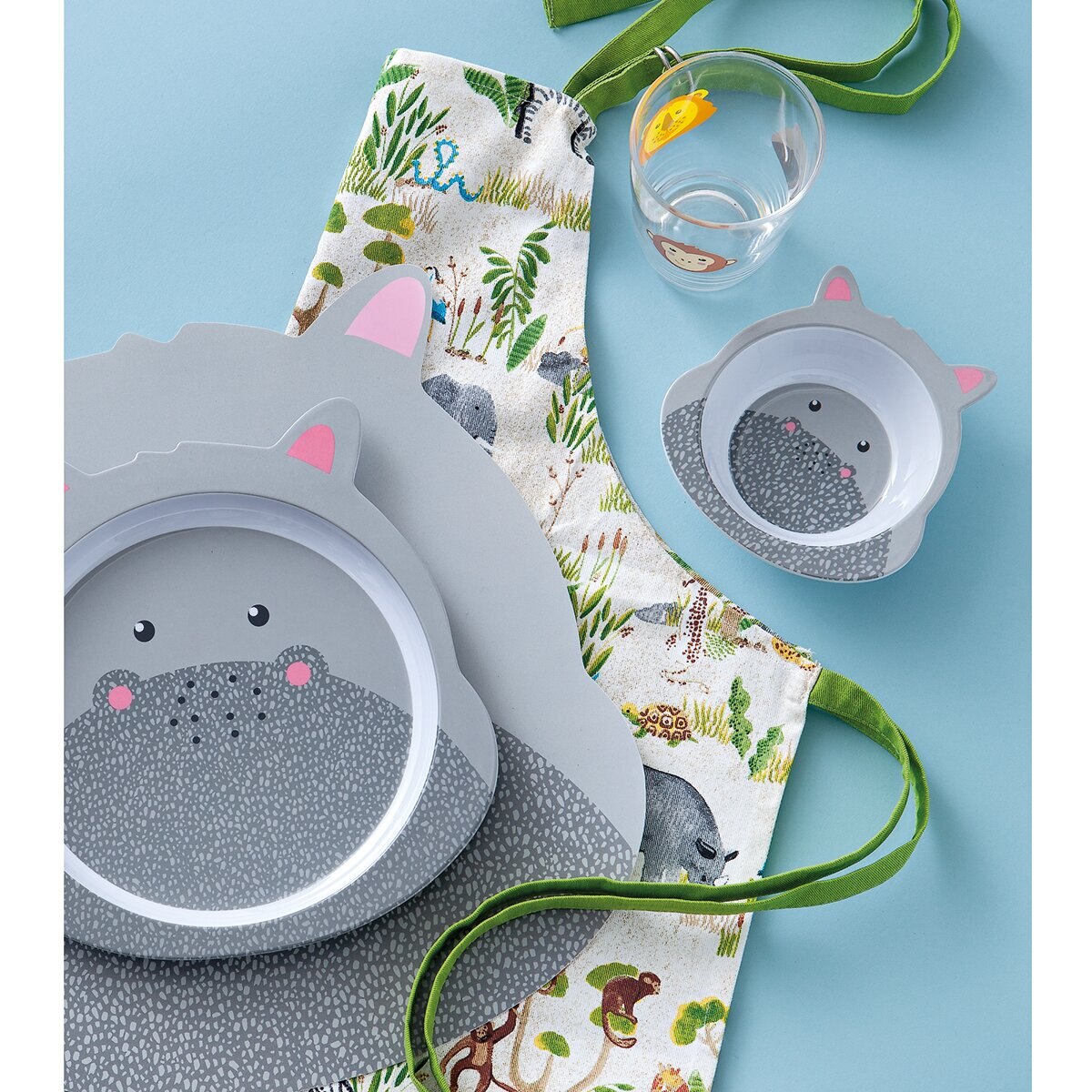 Prato Hipopótamo Animais Mini Home - El Corte Inglés Cinzento-3