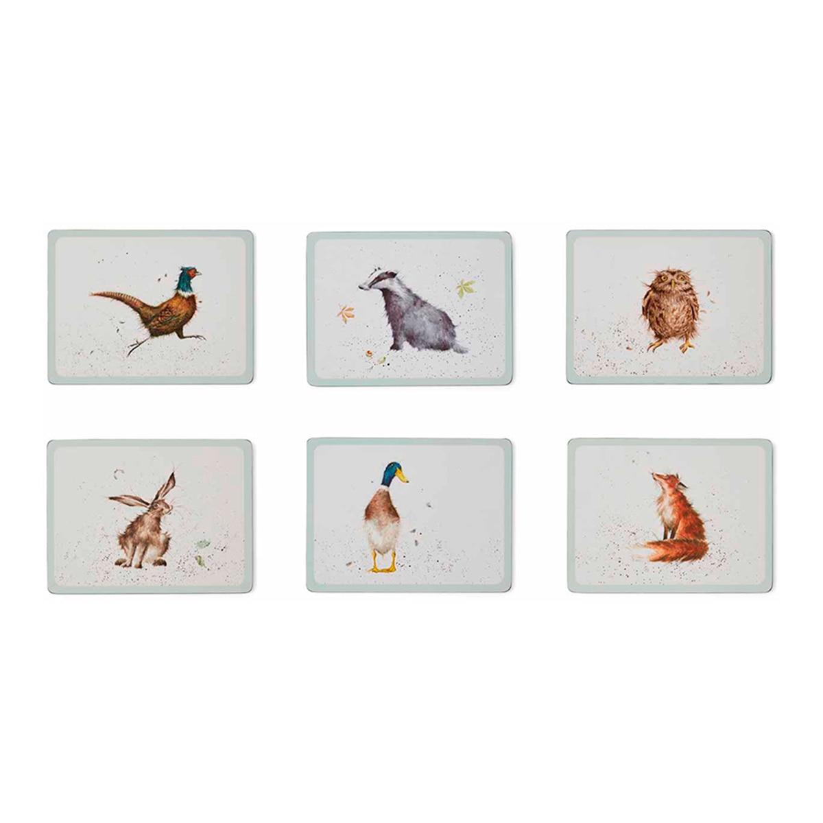 Conjunto de 6 Individuais Wrendale Designs Multicolor-1