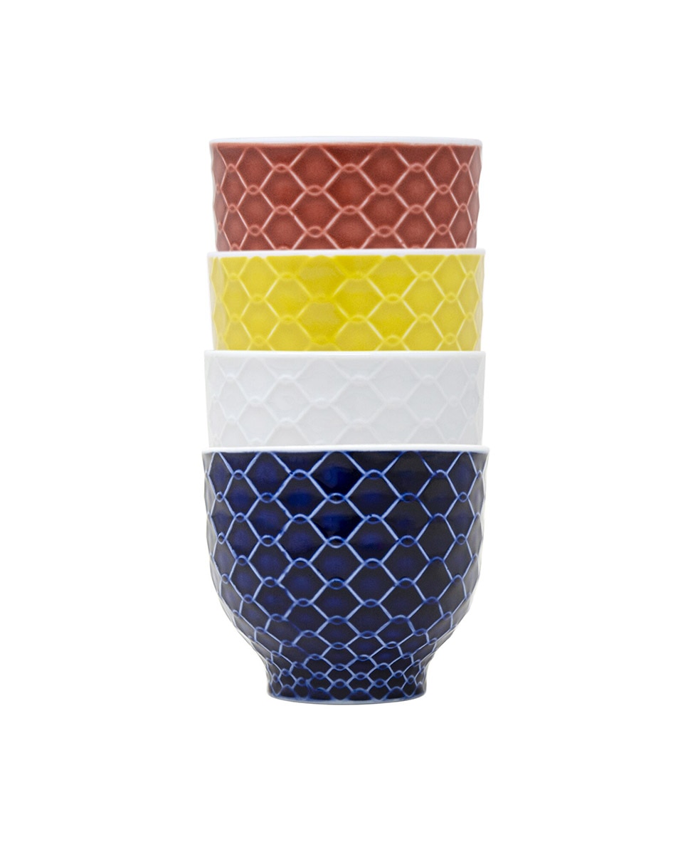 Conjunto de 4 Copos/Chávena Rede Multicolor-1