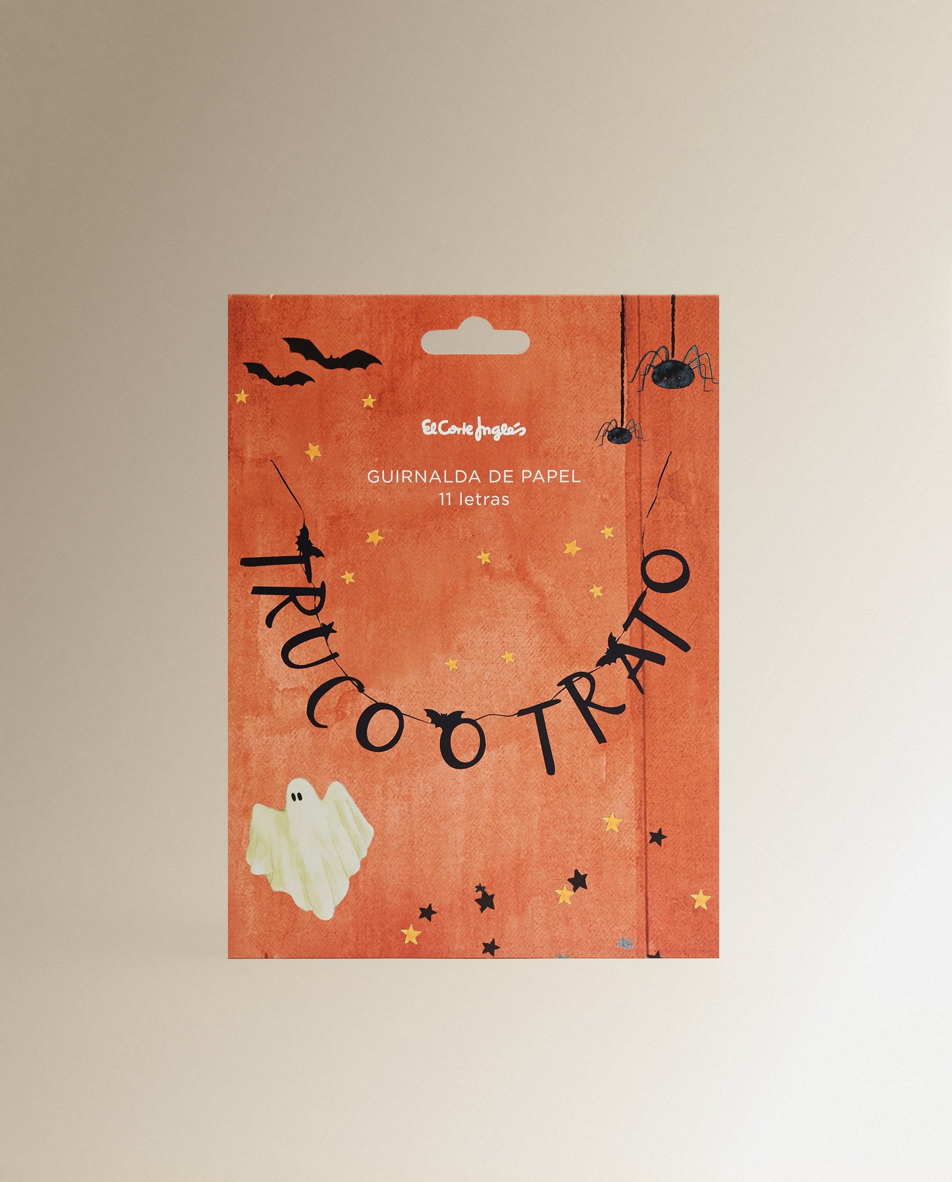 Guirnalda de papel Truco Halloween - Negro Negro-3