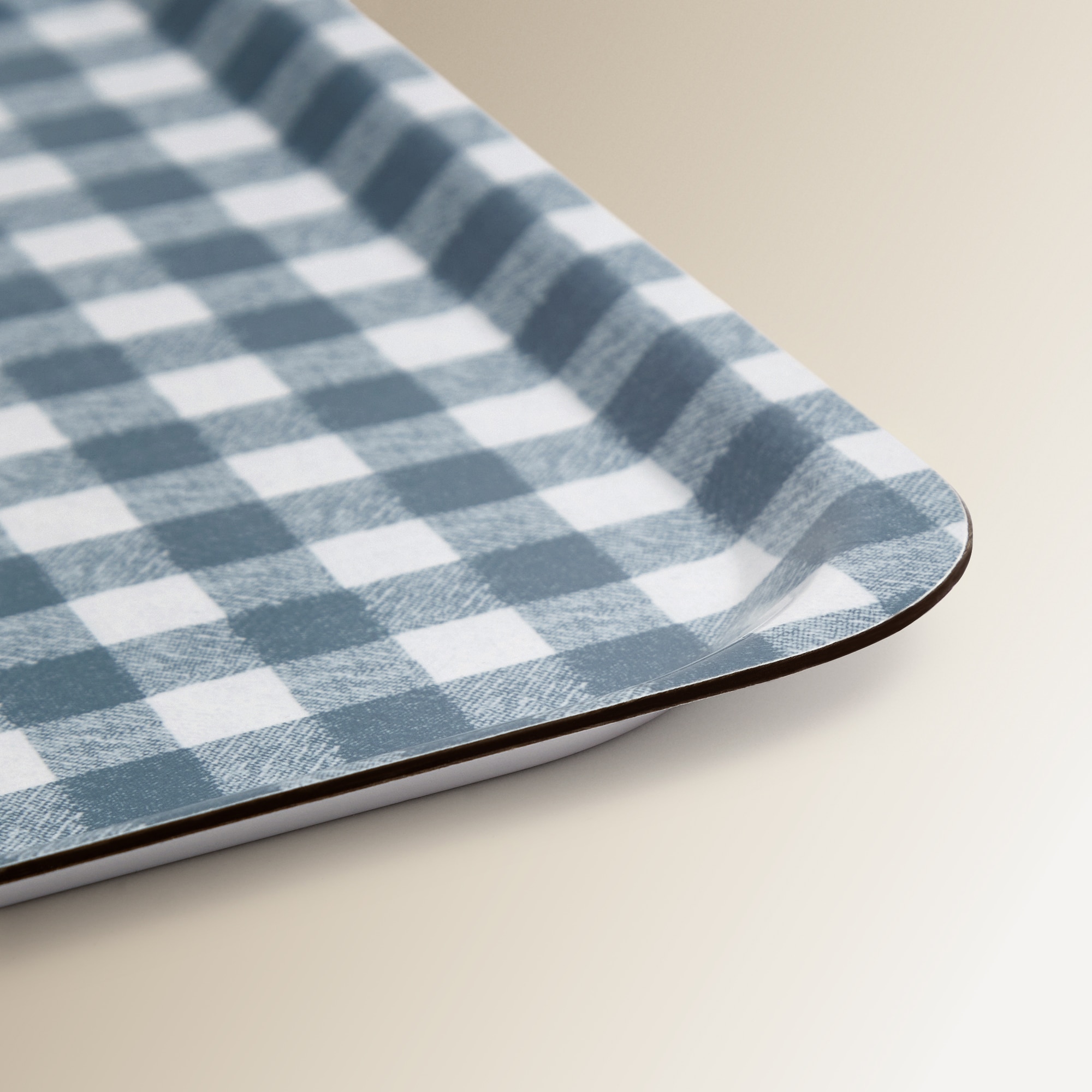 Tabuleiro Retangular de Melamina Vichy Azul-4