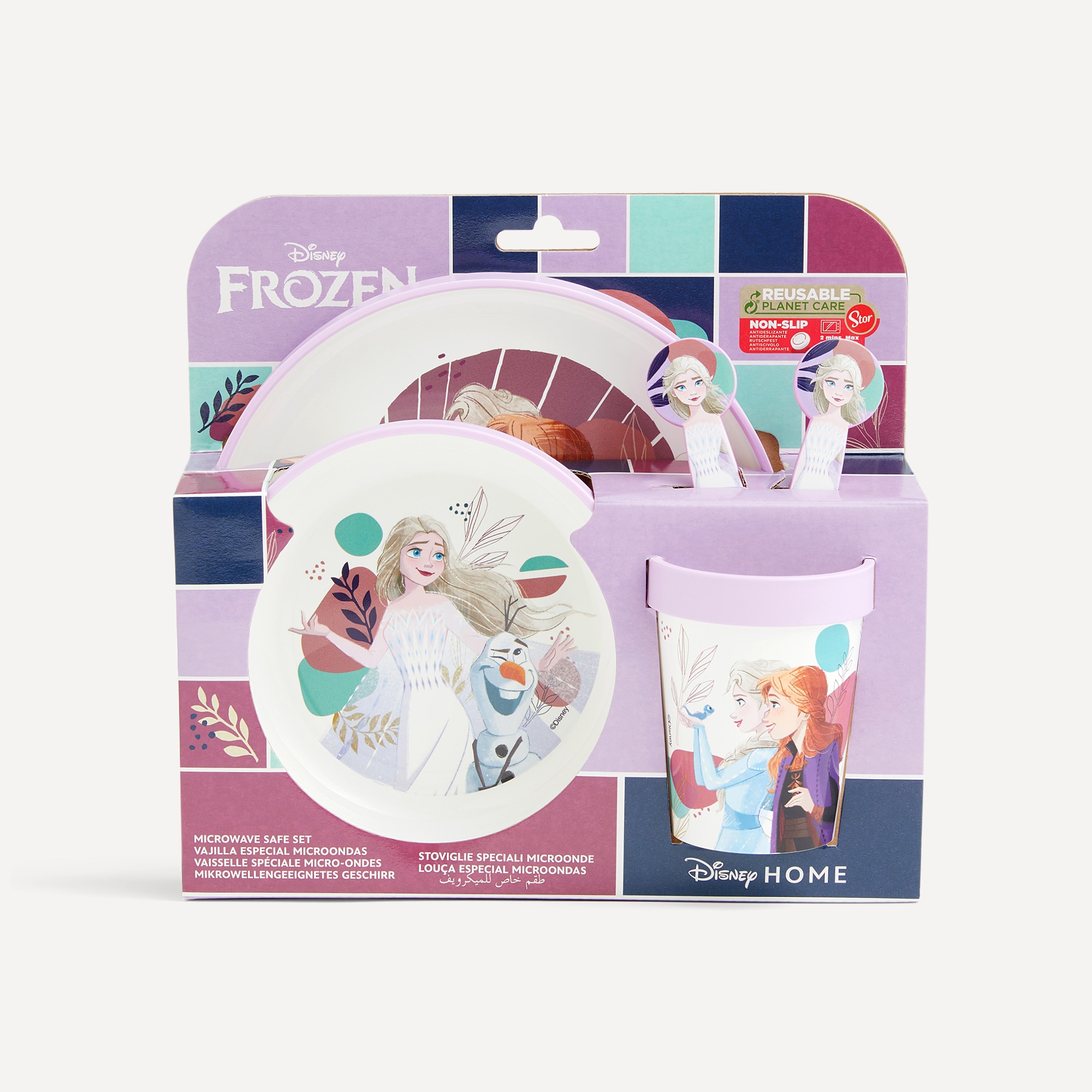 Vajilla infantil de 5 piezas Frozen Disney Verde-3