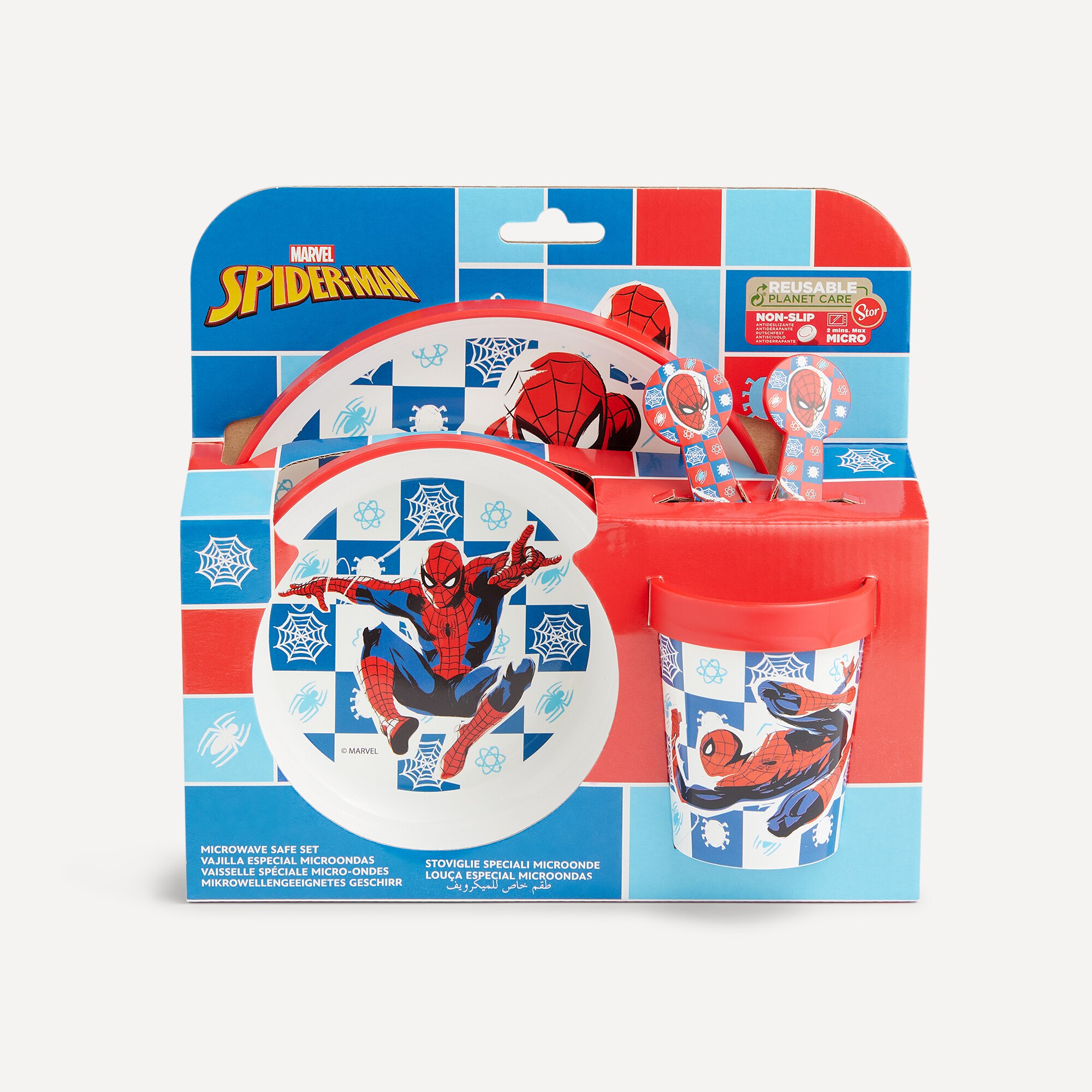 Vajilla infantil de 5 piezas Spiderman Disney Rojo-3