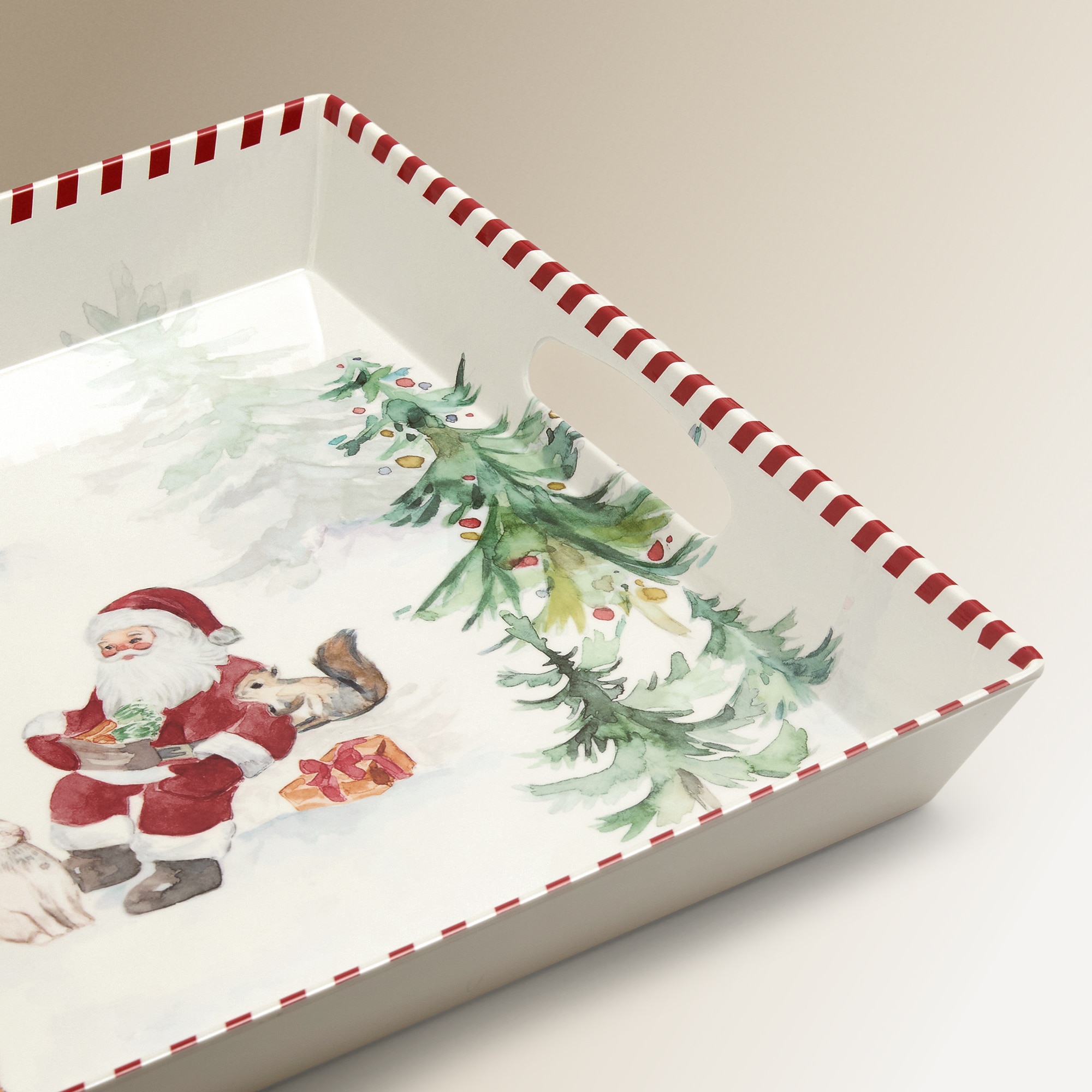 Tabuleiro de Melamina Pai Natal na Aldeia Multicolor-2