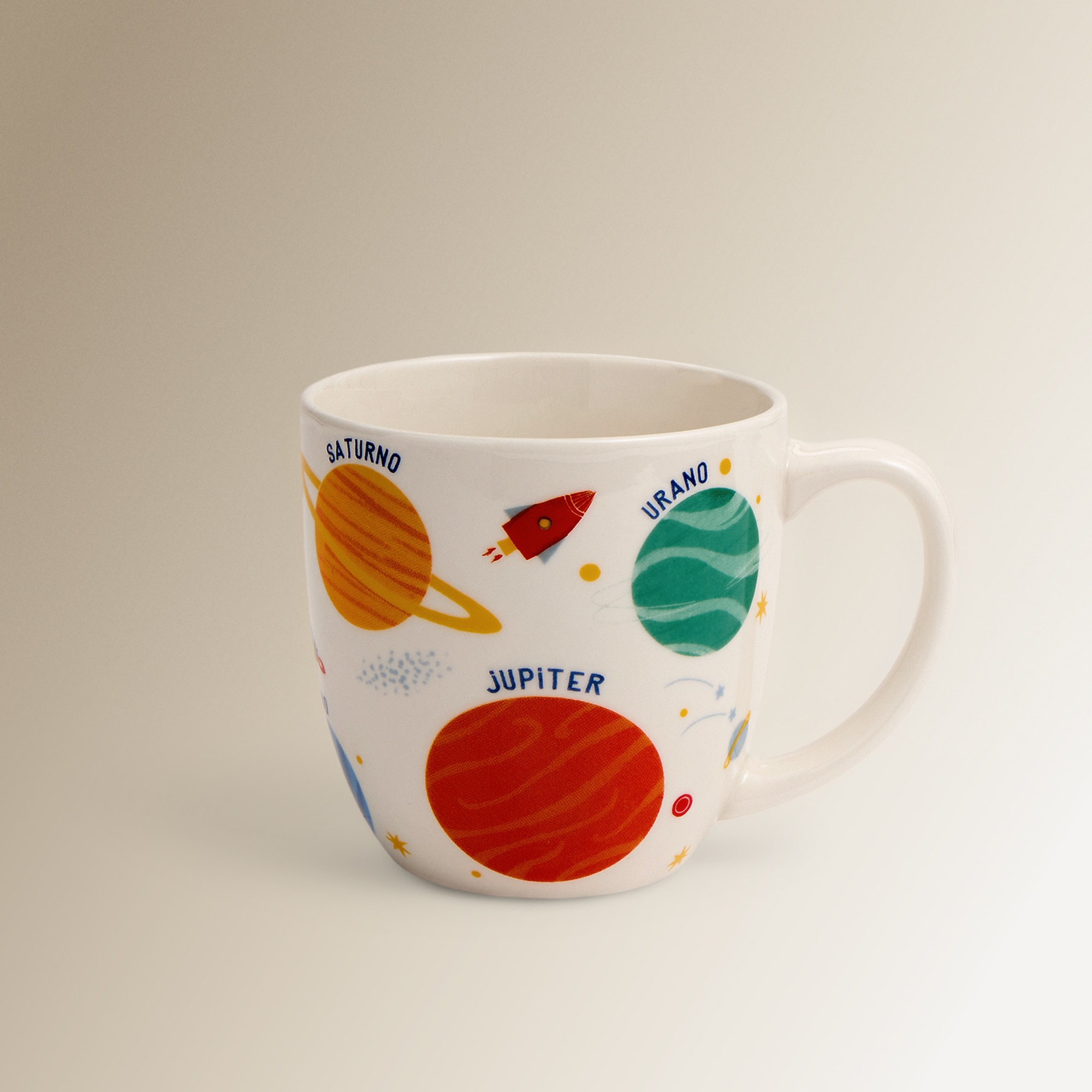 Set infantil de taza, plato y bowl Planetas Basics El Corte Inglés Blanco-4