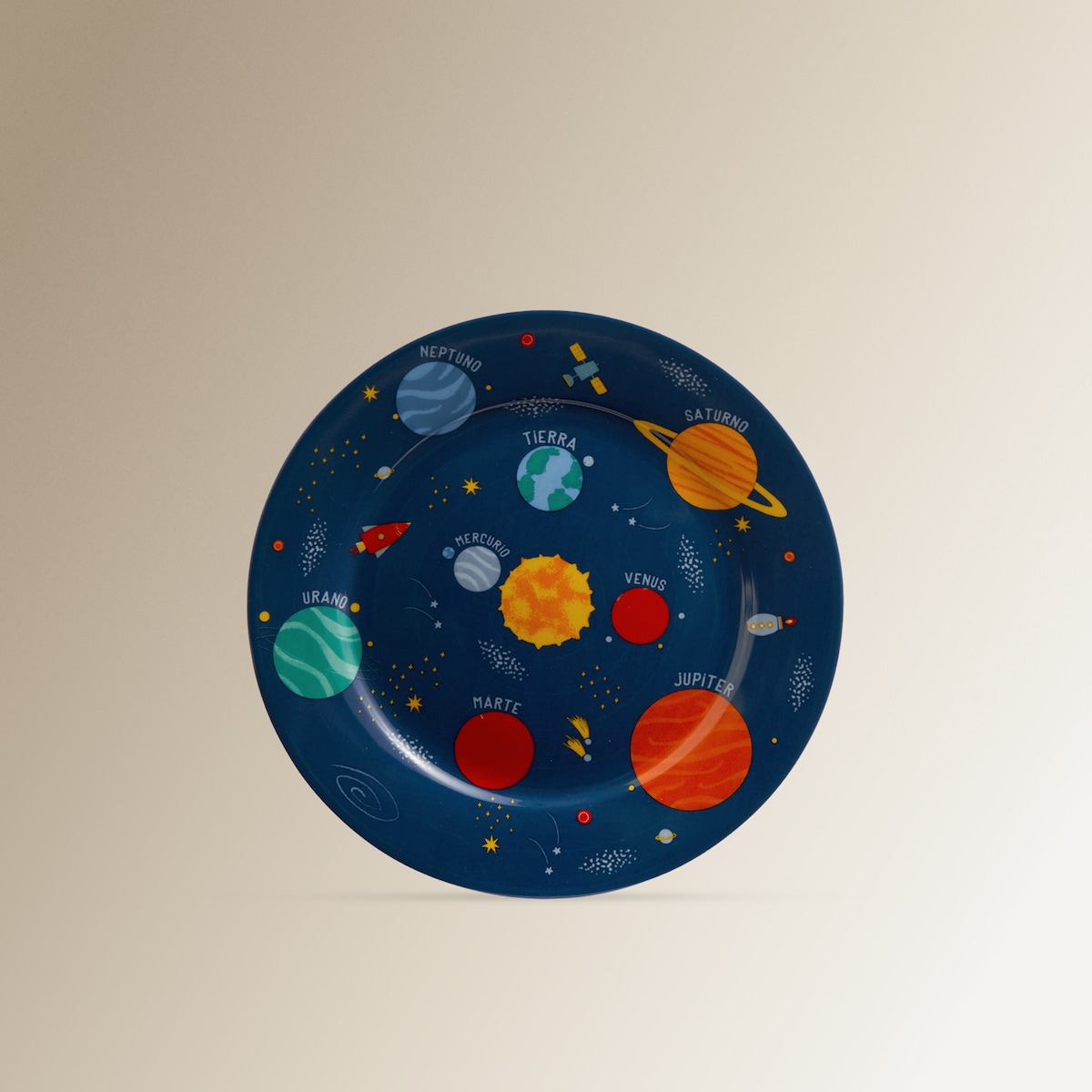 Set infantil de taza, plato y bowl Planetas Basics El Corte Inglés Multicolor-4