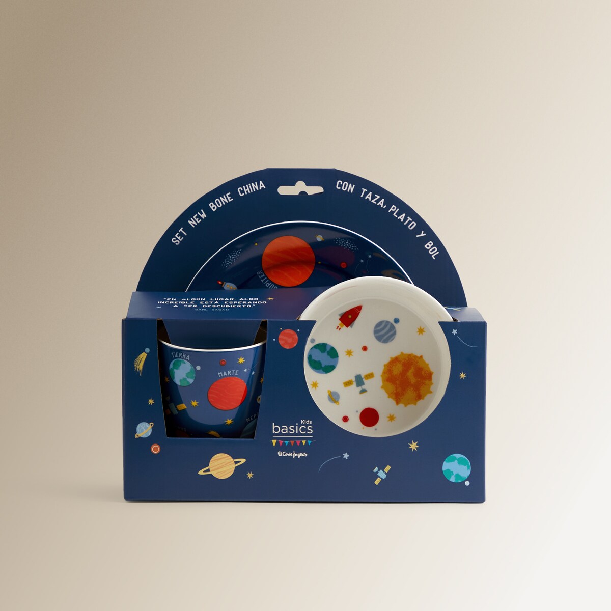 Set infantil de taza, plato y bowl Planetas Basics El Corte Inglés Multicolor-5