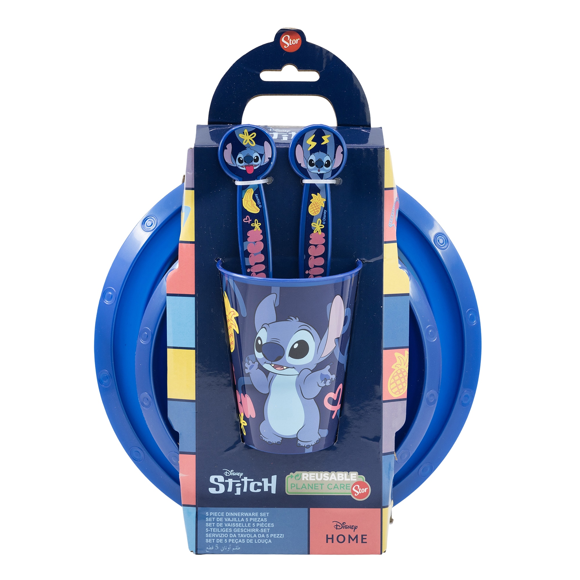Vajilla infantil de 5 piezas Stich Disney Azul-2