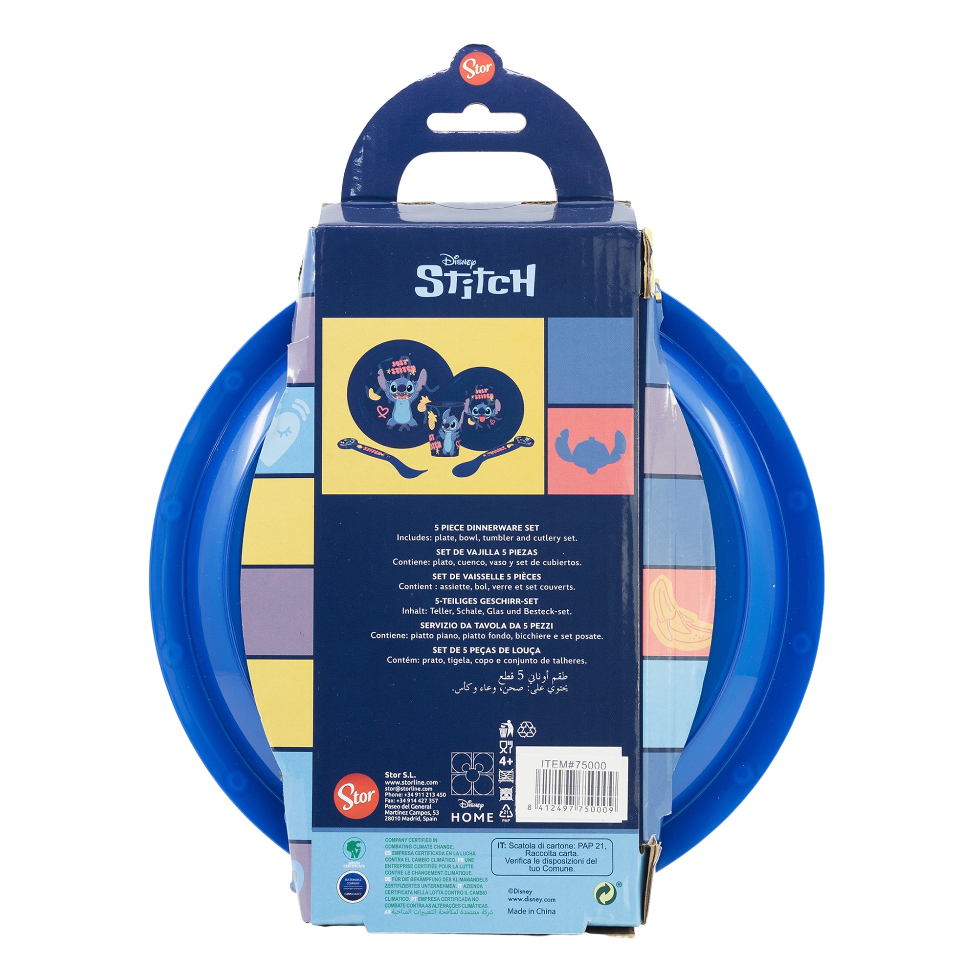 Vajilla infantil de 5 piezas Stich Disney Azul-3