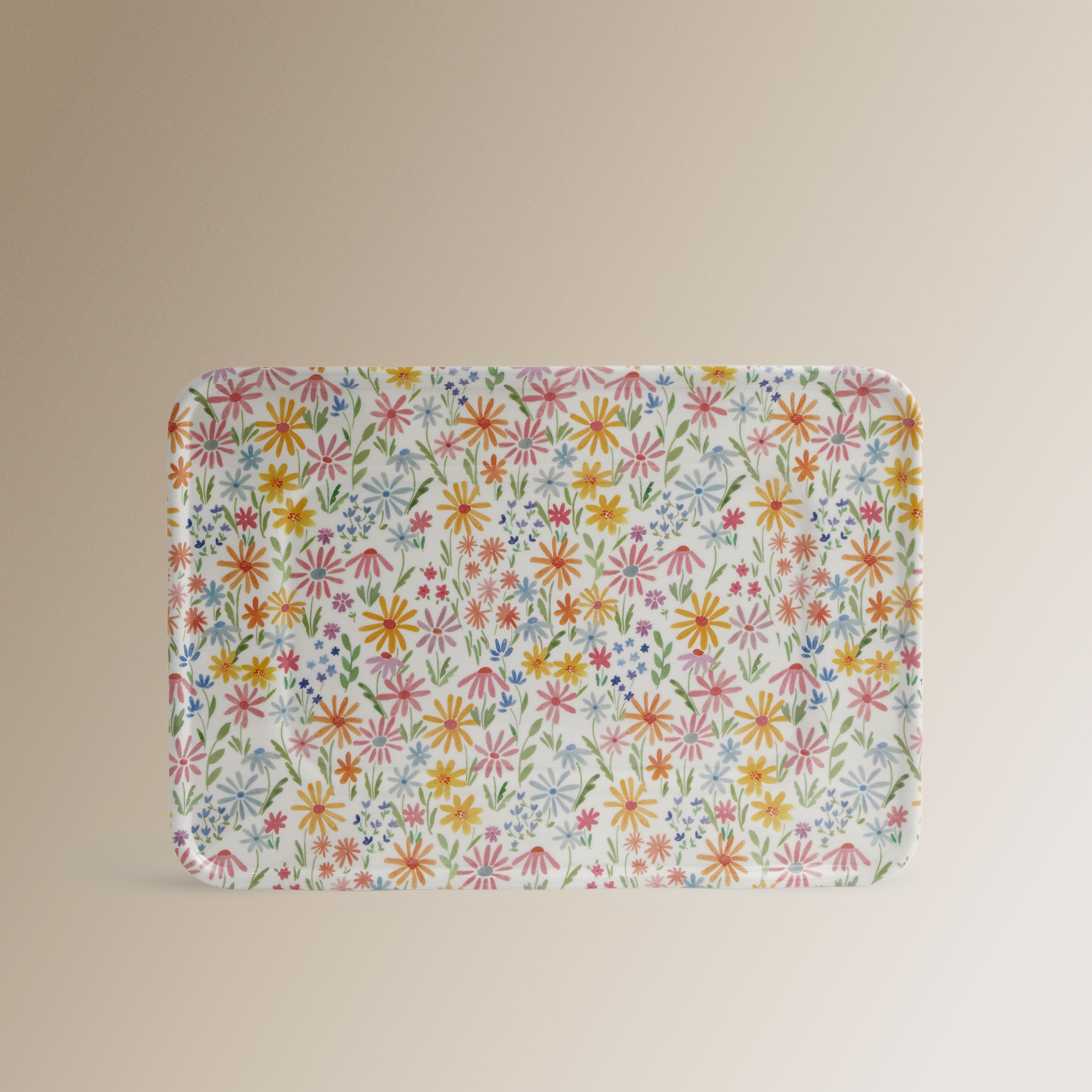 Bandeja rectangular de melamina Flower Market Basics El Corte Inglés Multicolor-2