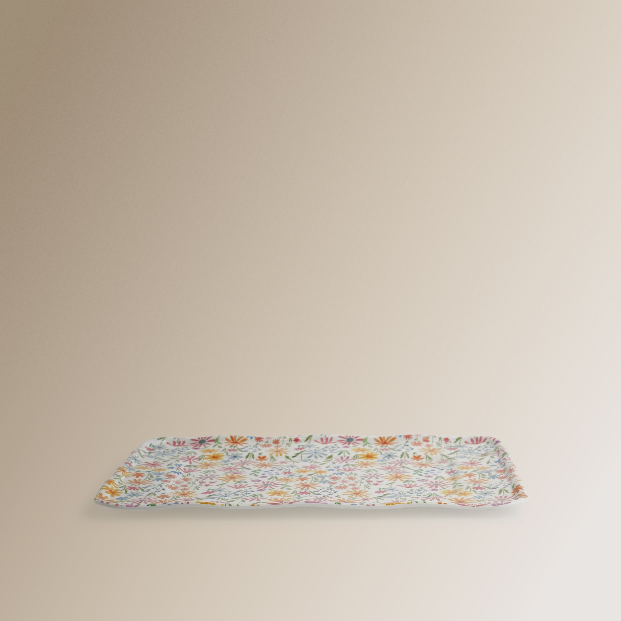 Bandeja rectangular de melamina Flower Market Basics El Corte Inglés Multicolor-3