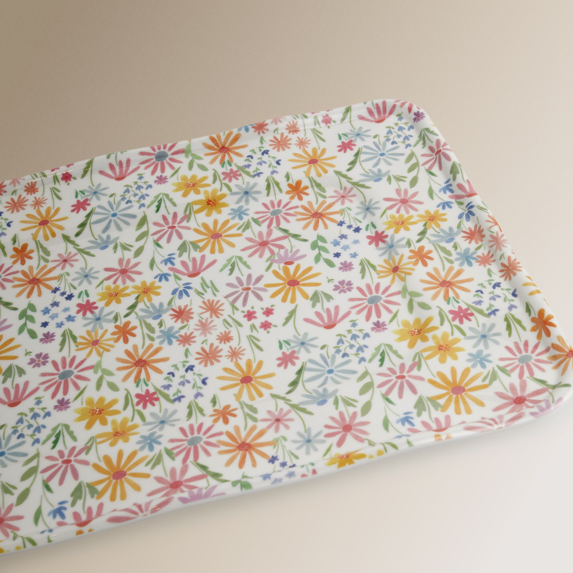 Bandeja rectangular de melamina Flower Market Basics El Corte Inglés Multicolor-4