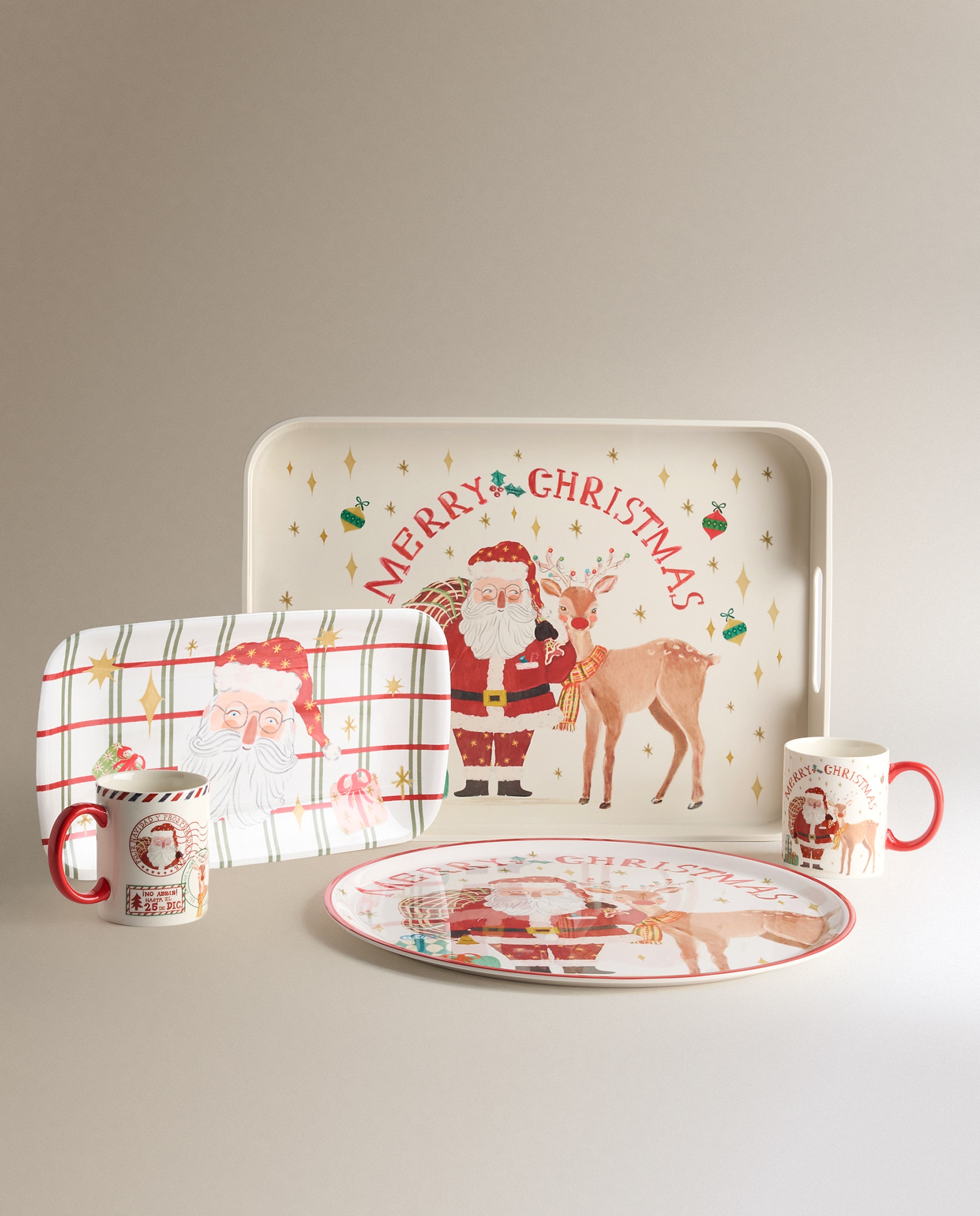 Bandeja de melamina Santa's Magic Navidad - Rojo Rojo-5