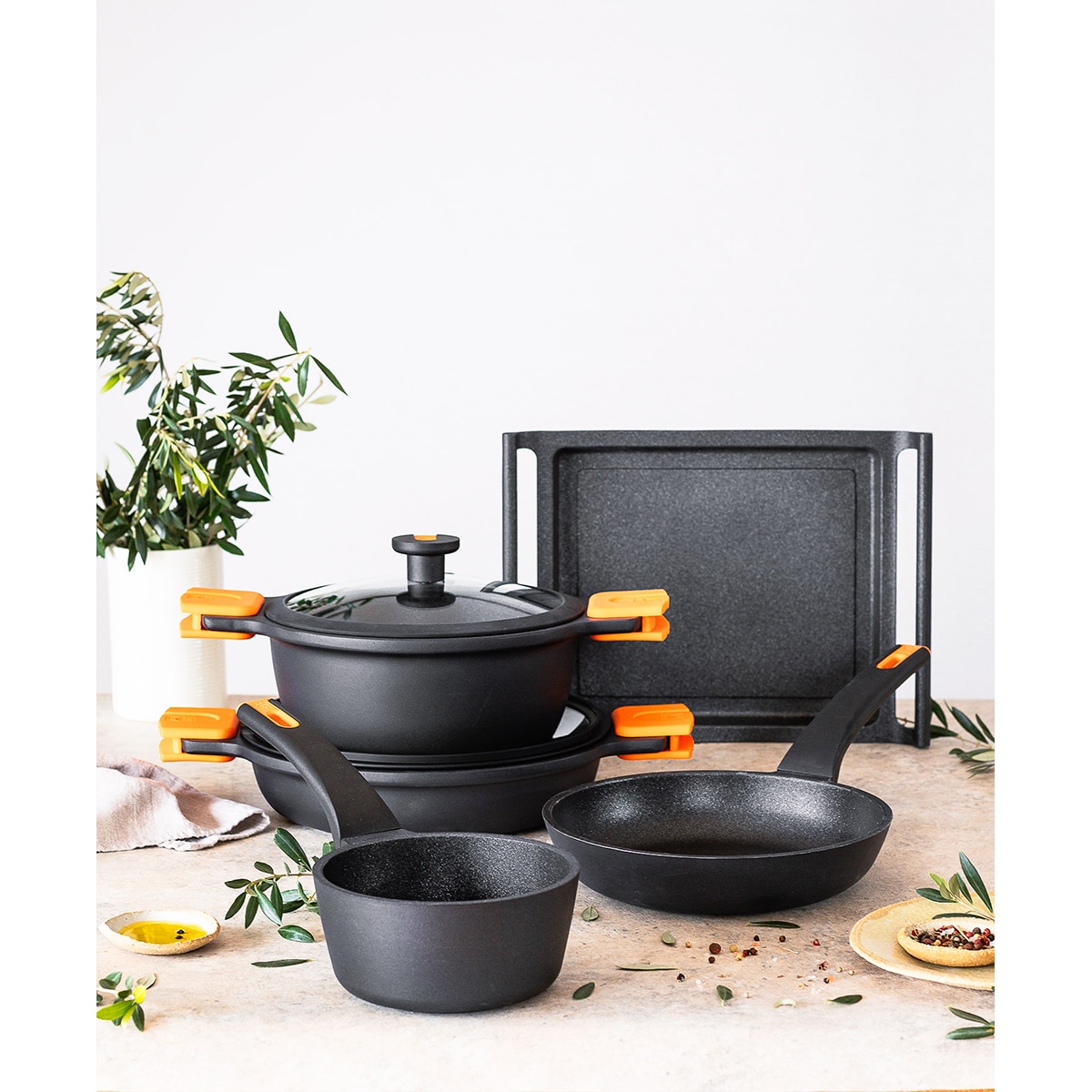 Trem de Cozinha com Prancha de 5 Peças Efficient Pro Preto-13