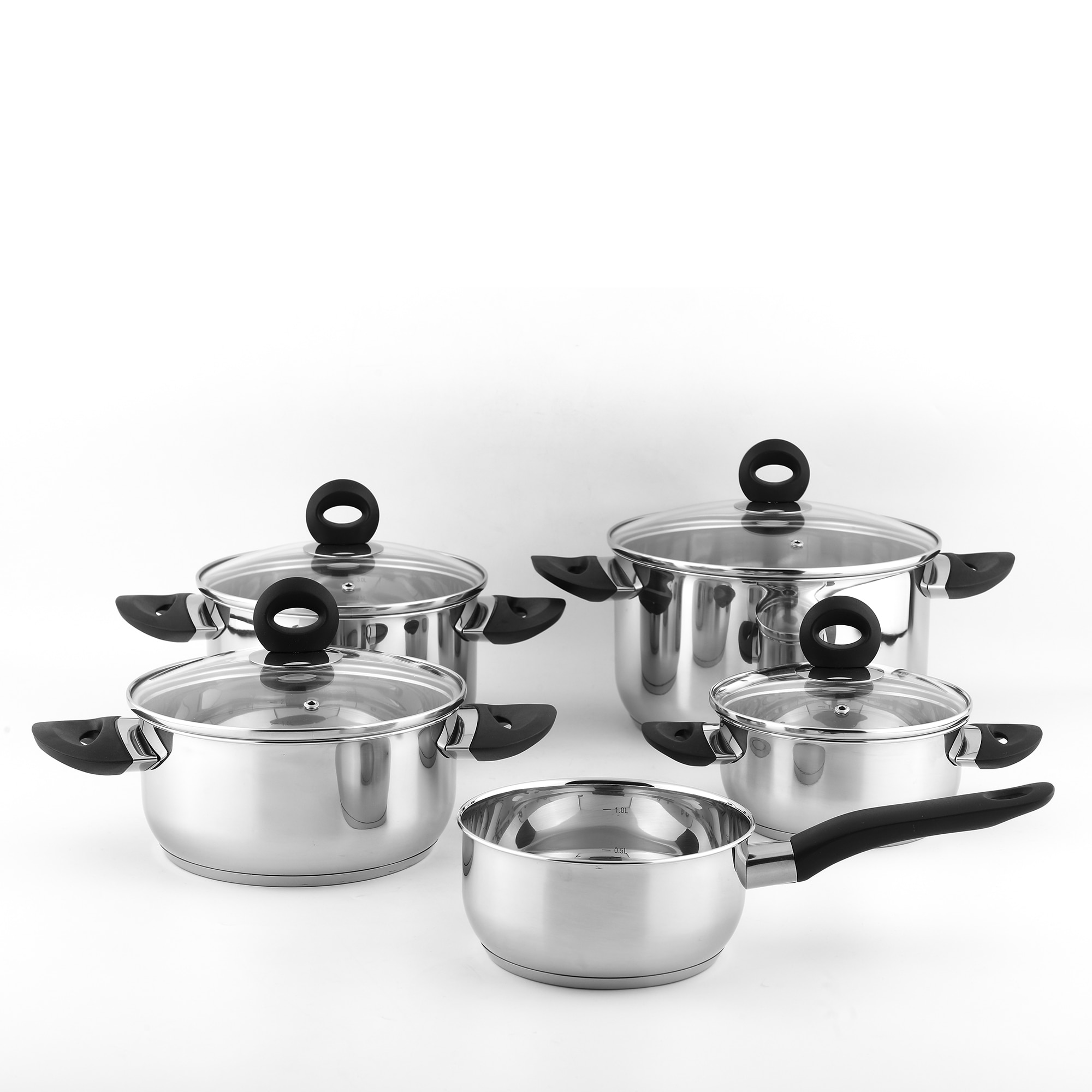 Batería de cocina de 5 piezas de acero inoxidable Basics El Corte Inglés Acero-2