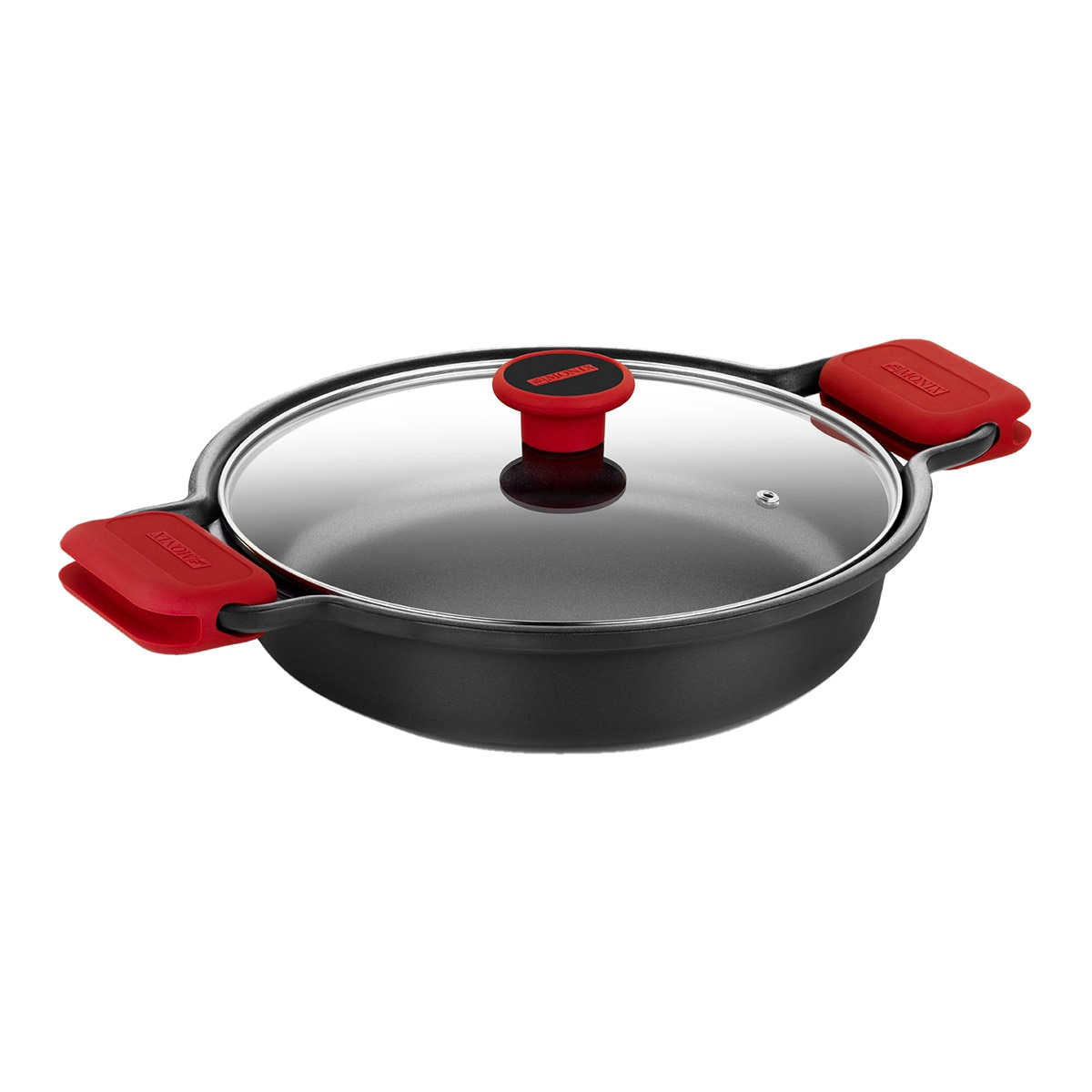 Cacerola baja Aluminio fundido Tasty Monix Rojo-2