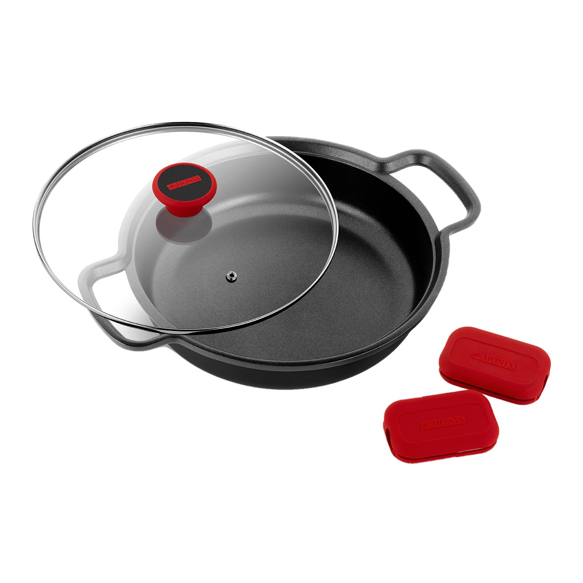 Cacerola baja Aluminio fundido Tasty Monix Rojo-4