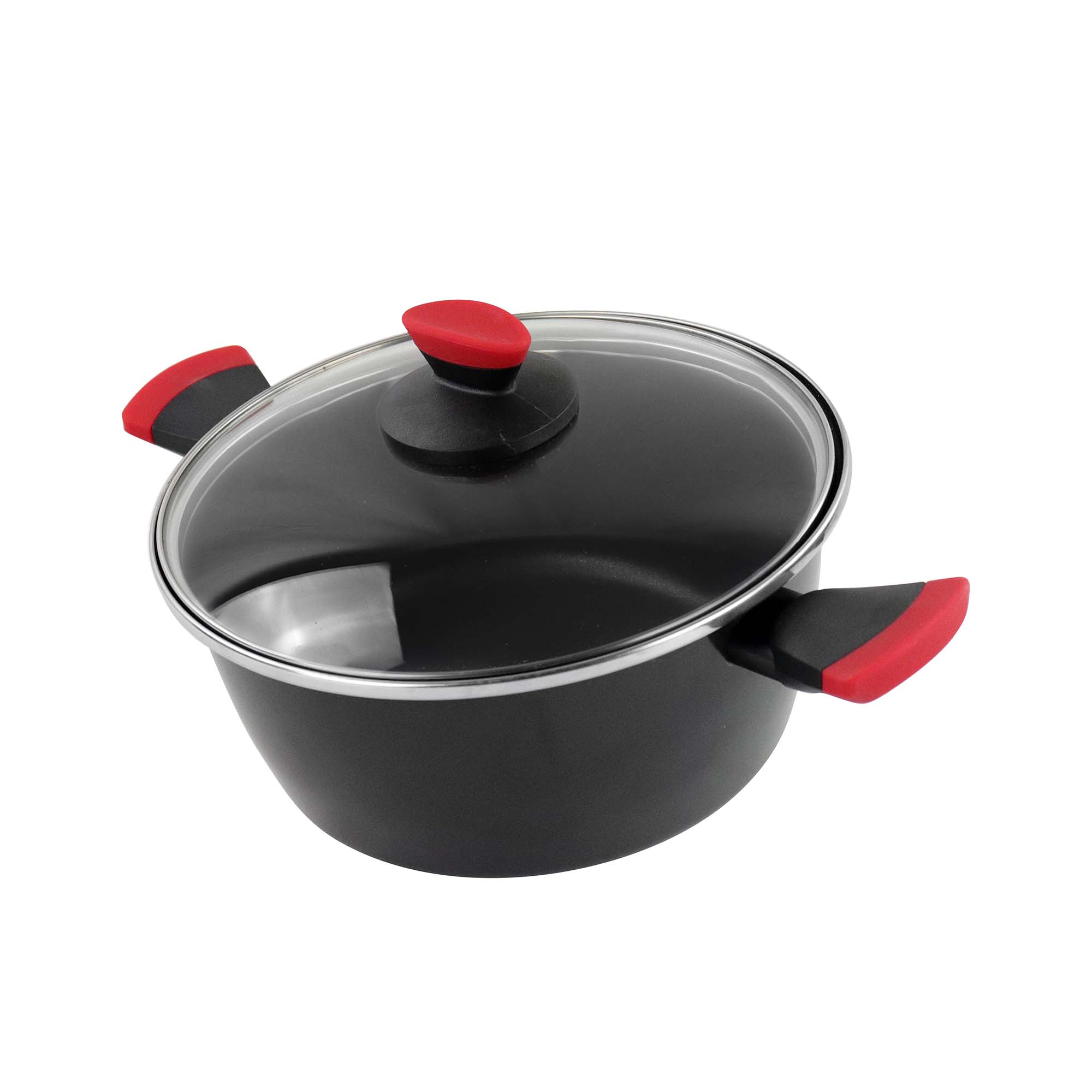 Cacerola con tapa acero esmaltado Kilauea Magefesa Rojo-3